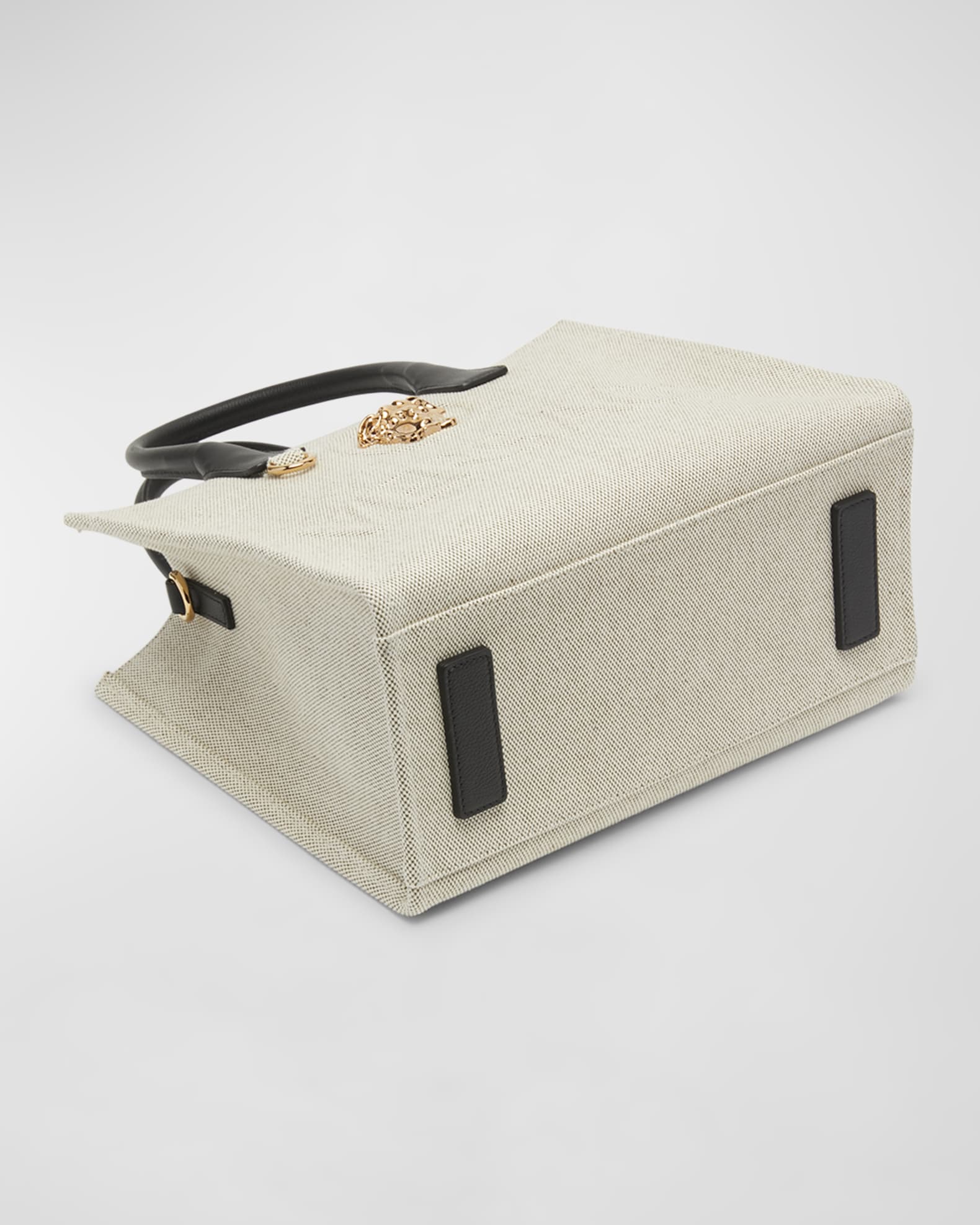 La Medusa Large Canvas Tote - Black + Gold