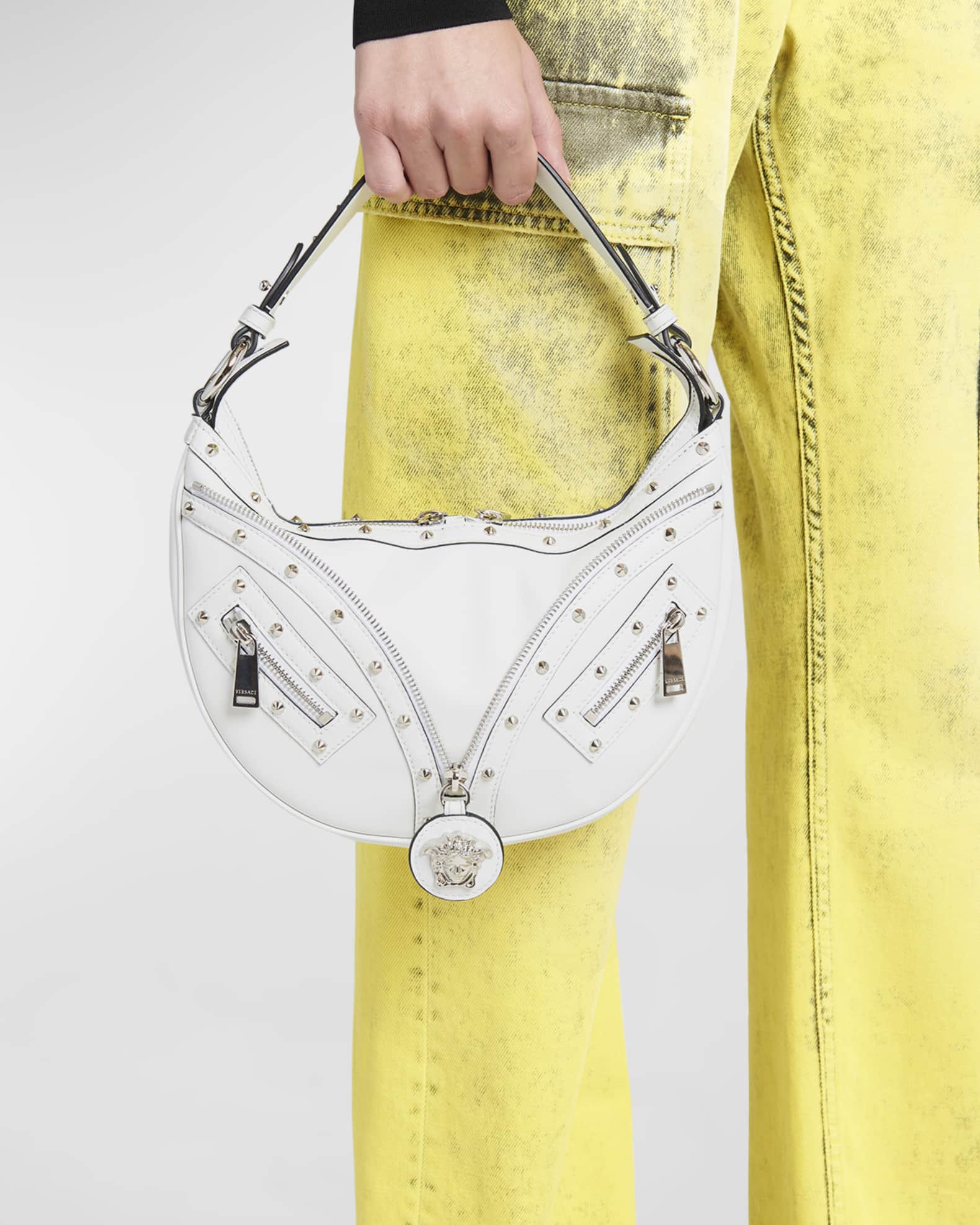 Versace La Medusa Small Studded Hobo Bag Neiman Marcus