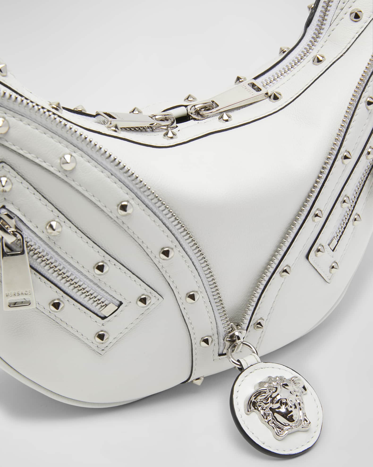 Versace La Medusa Small Studded Hobo Bag Neiman Marcus