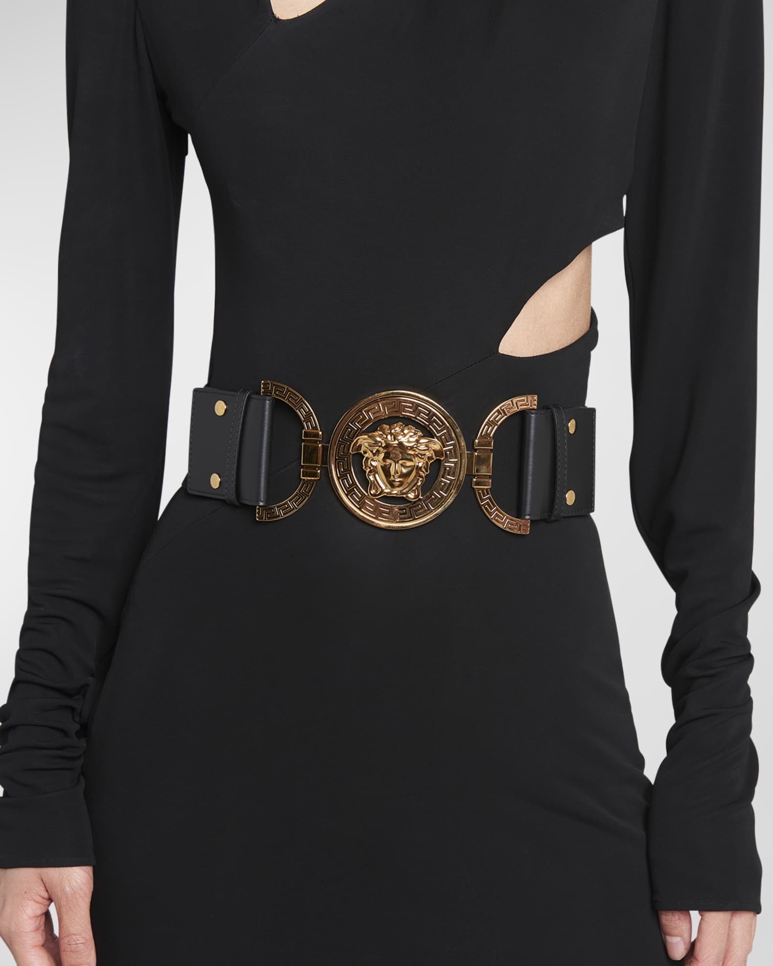 Versace La Medusa Wide Leather Belt | Neiman Marcus