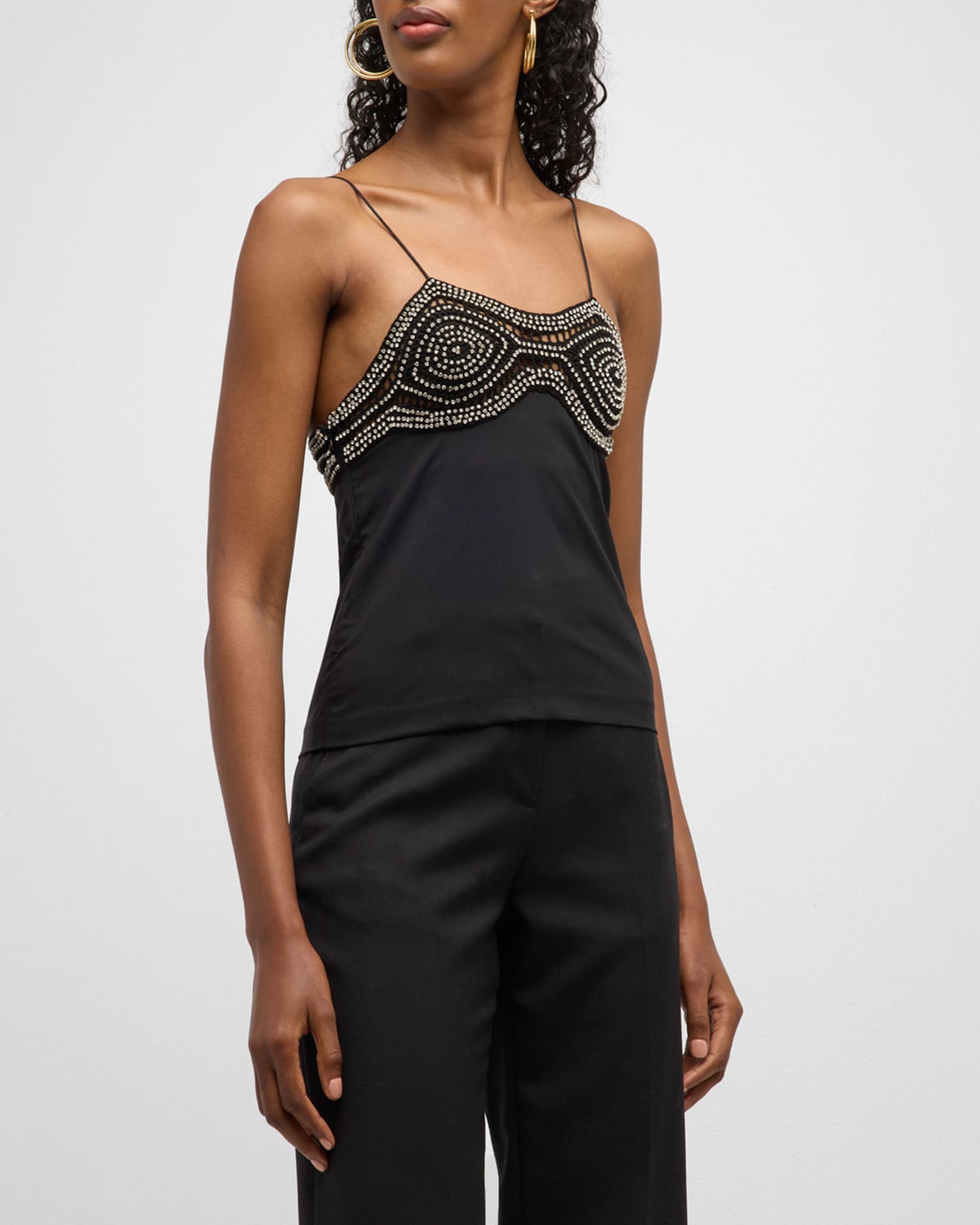 Christopher Esber Crystal Crochet Bustier Cami Top Neiman Marcus