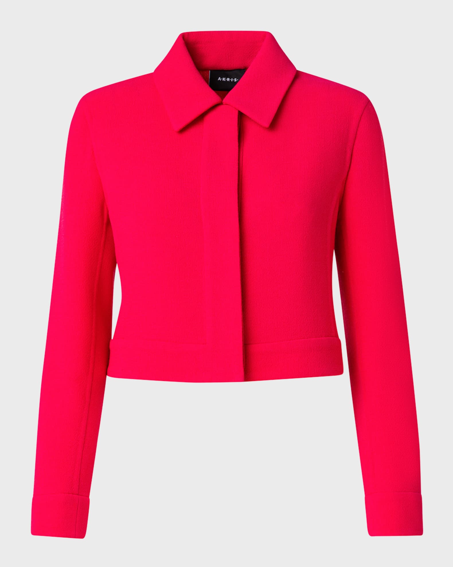 Akris Wool Crepe Short Jacket with Contrast Trimming | Neiman Marcus