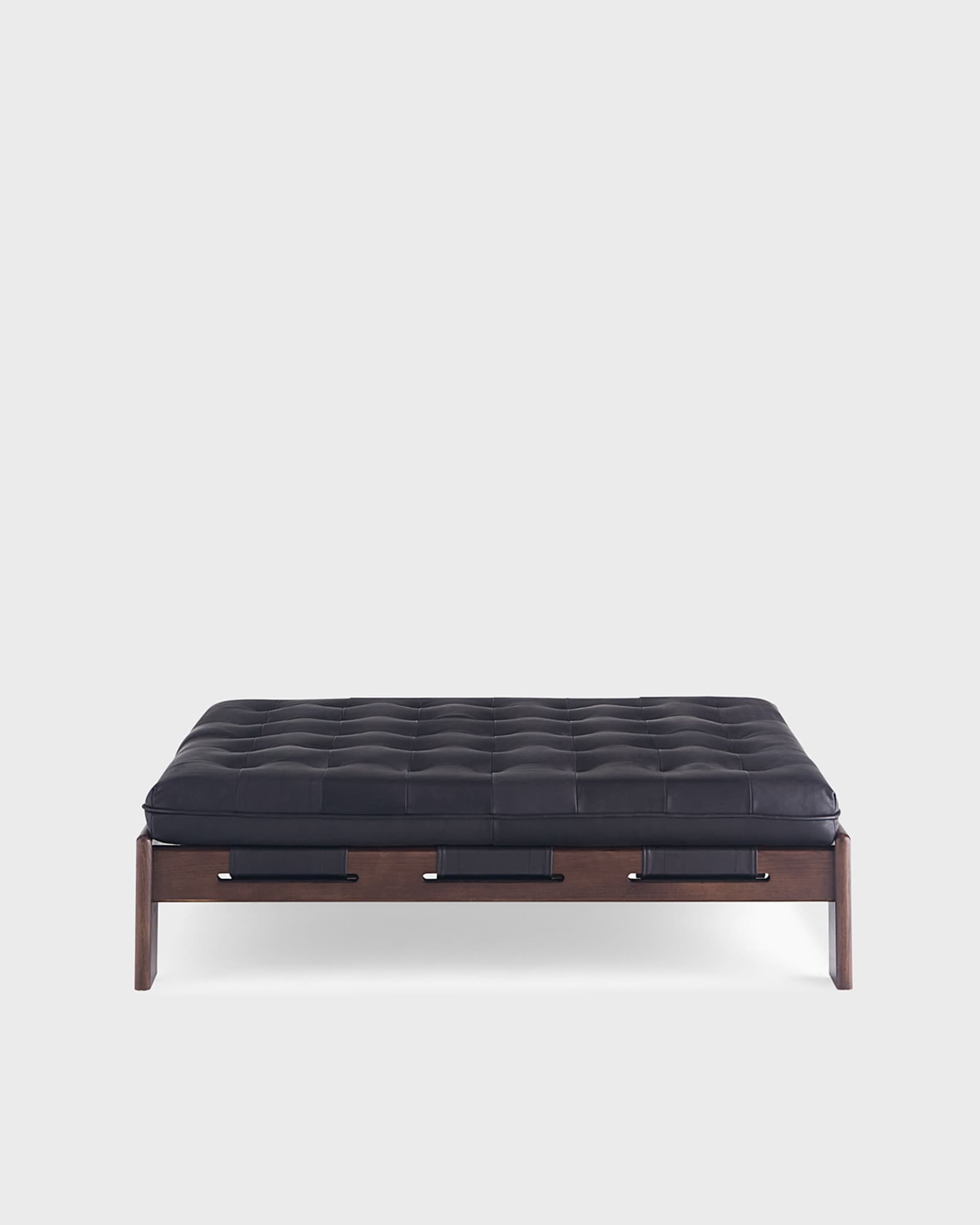 Halston Leather Cocktail Ottoman  1