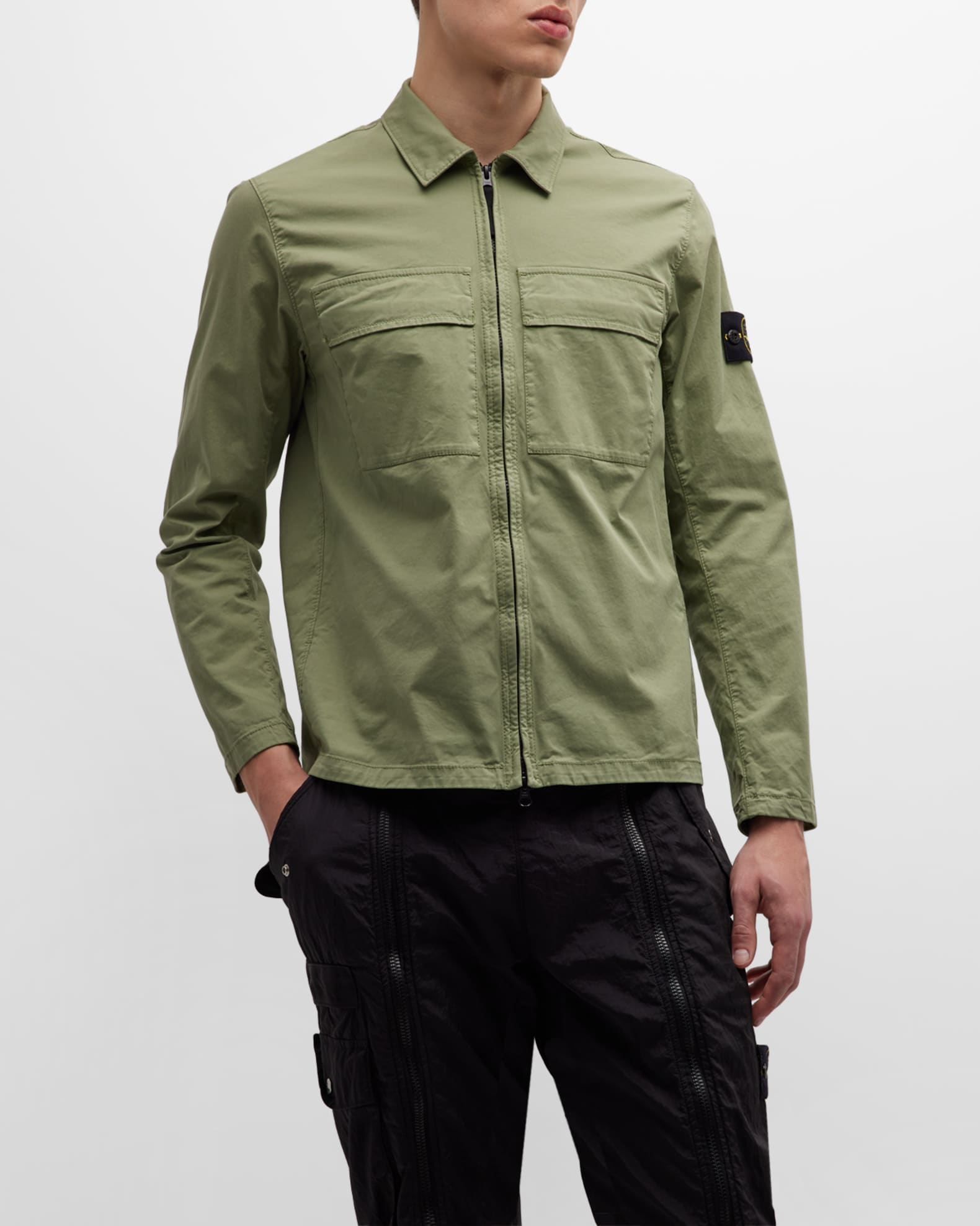 Stone island pocket zip overshirt store