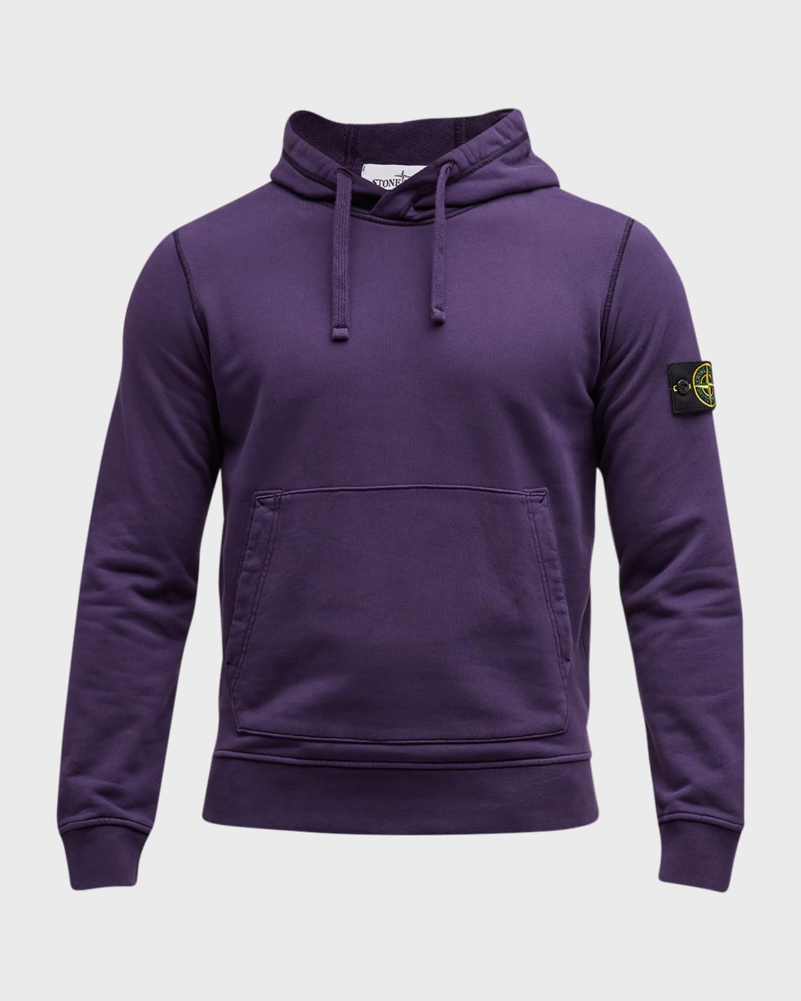 Stone island sale logo patch hoodie