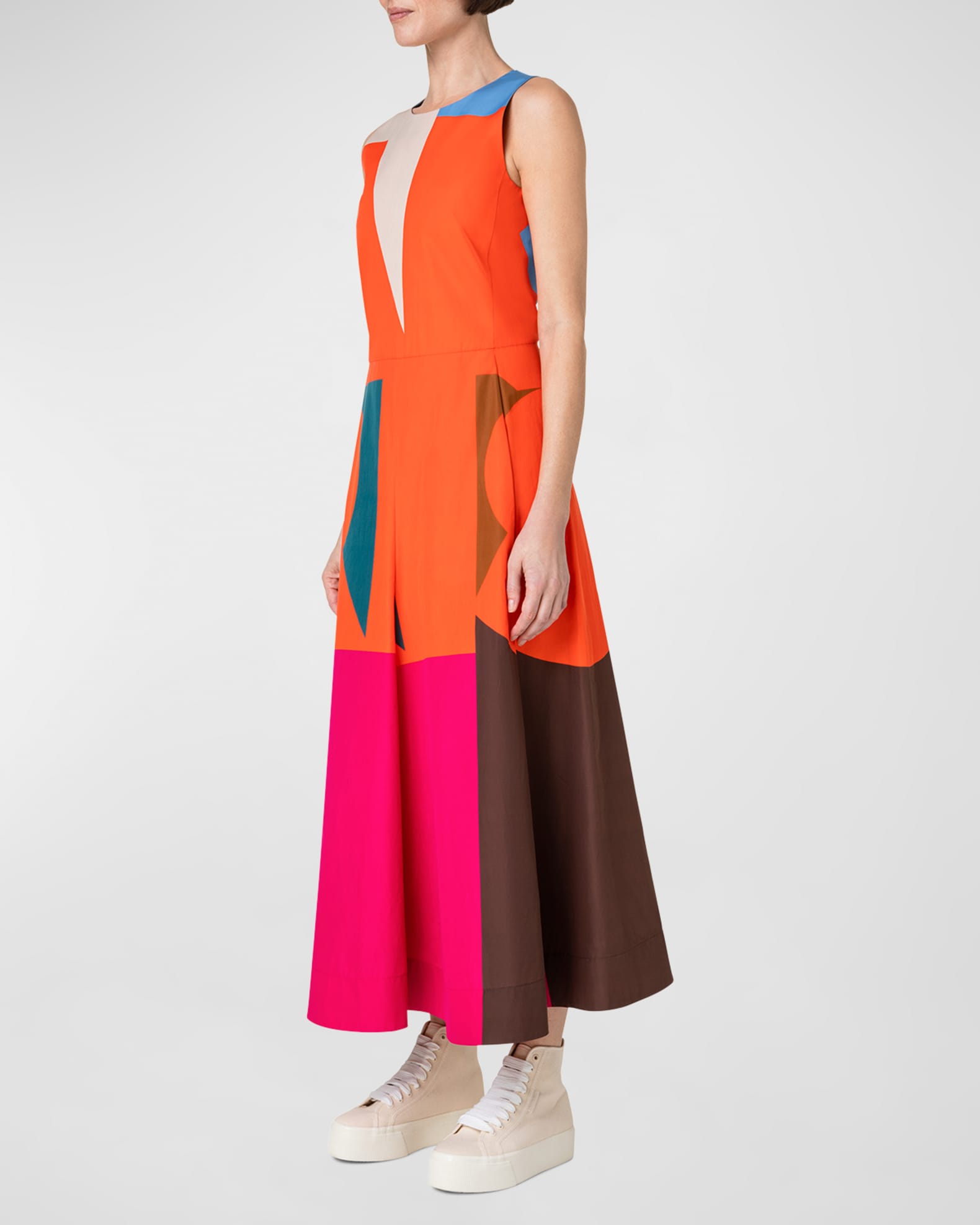 Akris Akris Block Print Poplin Dress | Neiman Marcus
