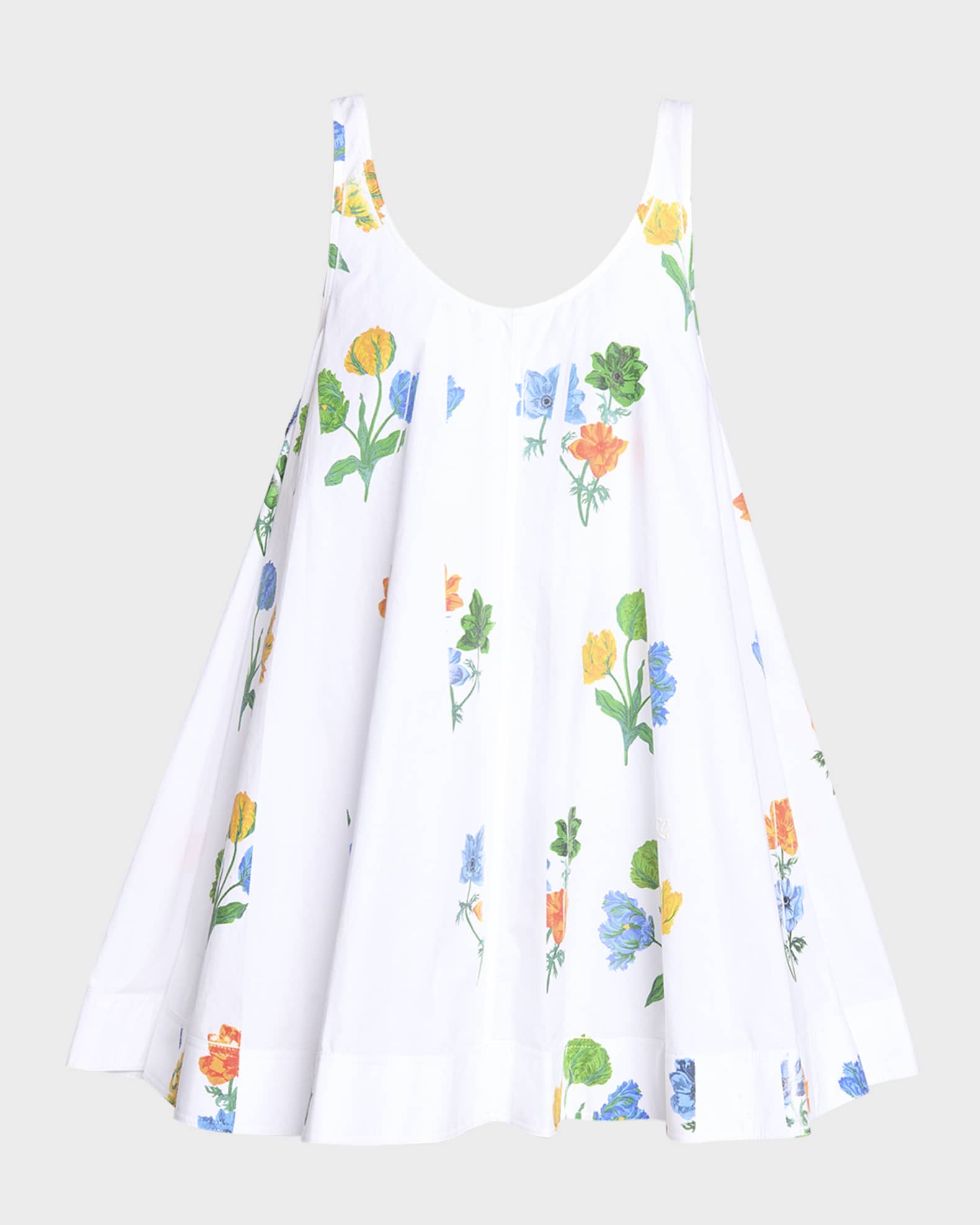 Loewe Floral Print Baby Doll Mini Dress Neiman Marcus