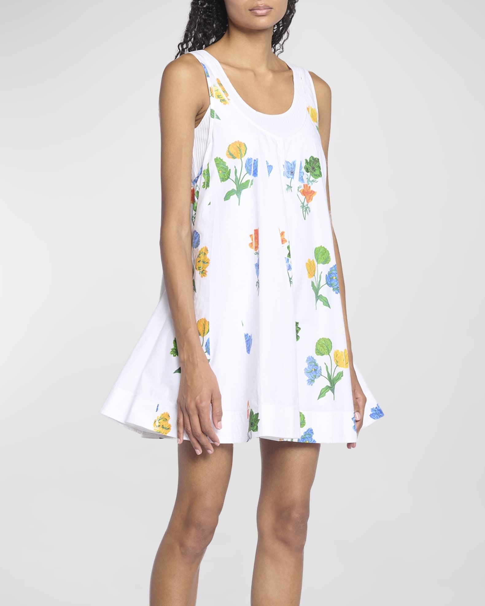 Loewe Floral Print Baby Doll Mini Dress Neiman Marcus