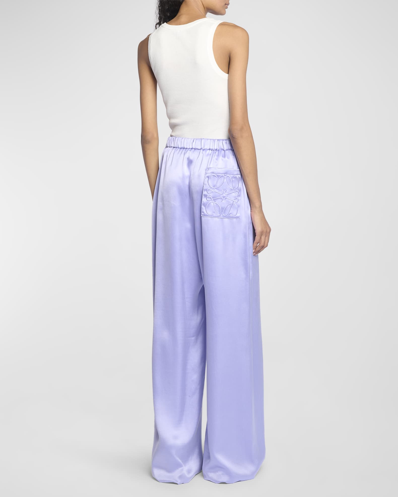 Loewe 25 Lace-up Waist Sleeveless Shirt Dark Blue Linen