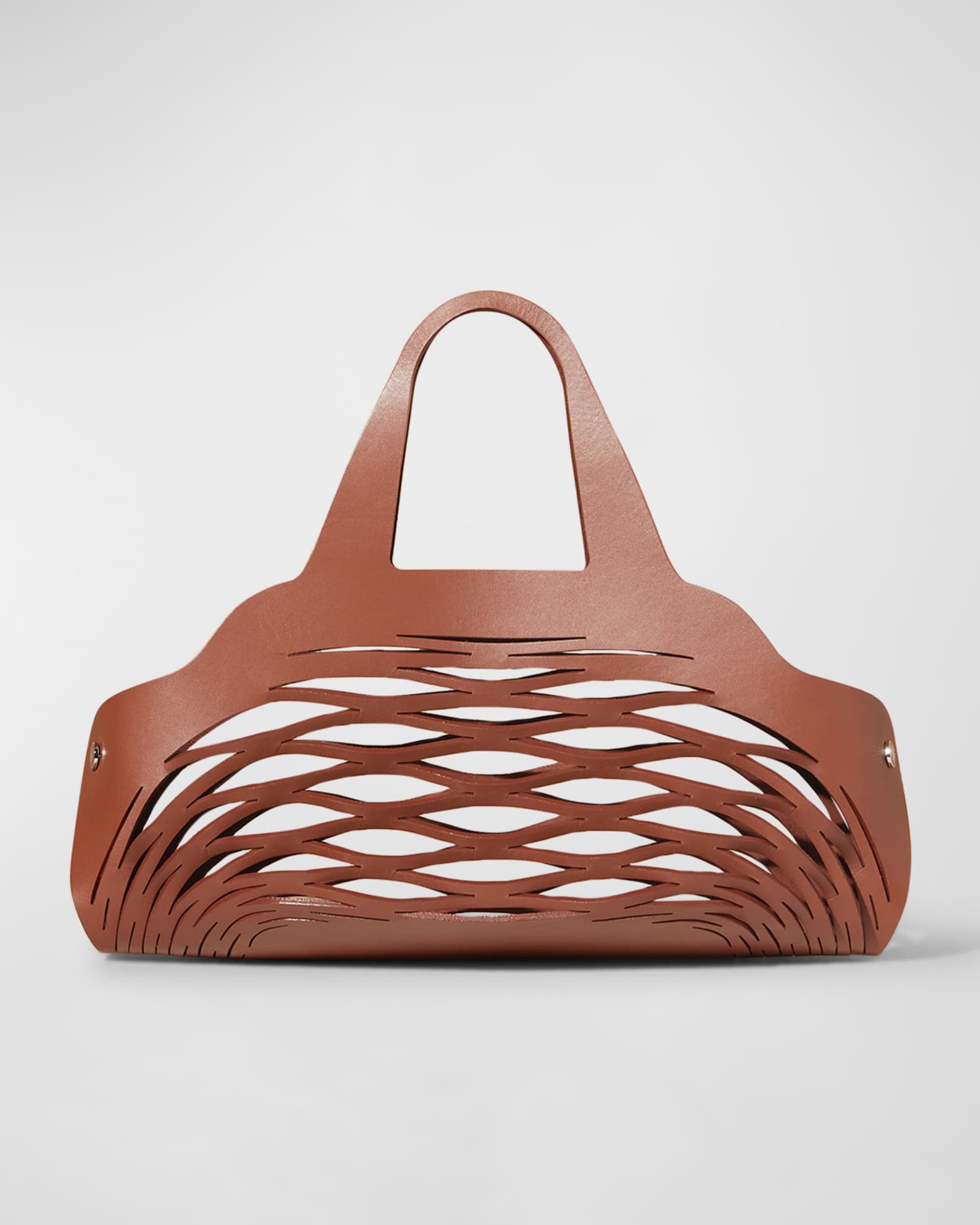 Sesia Medium Leather Tote Bag in Brown - Loro Piana