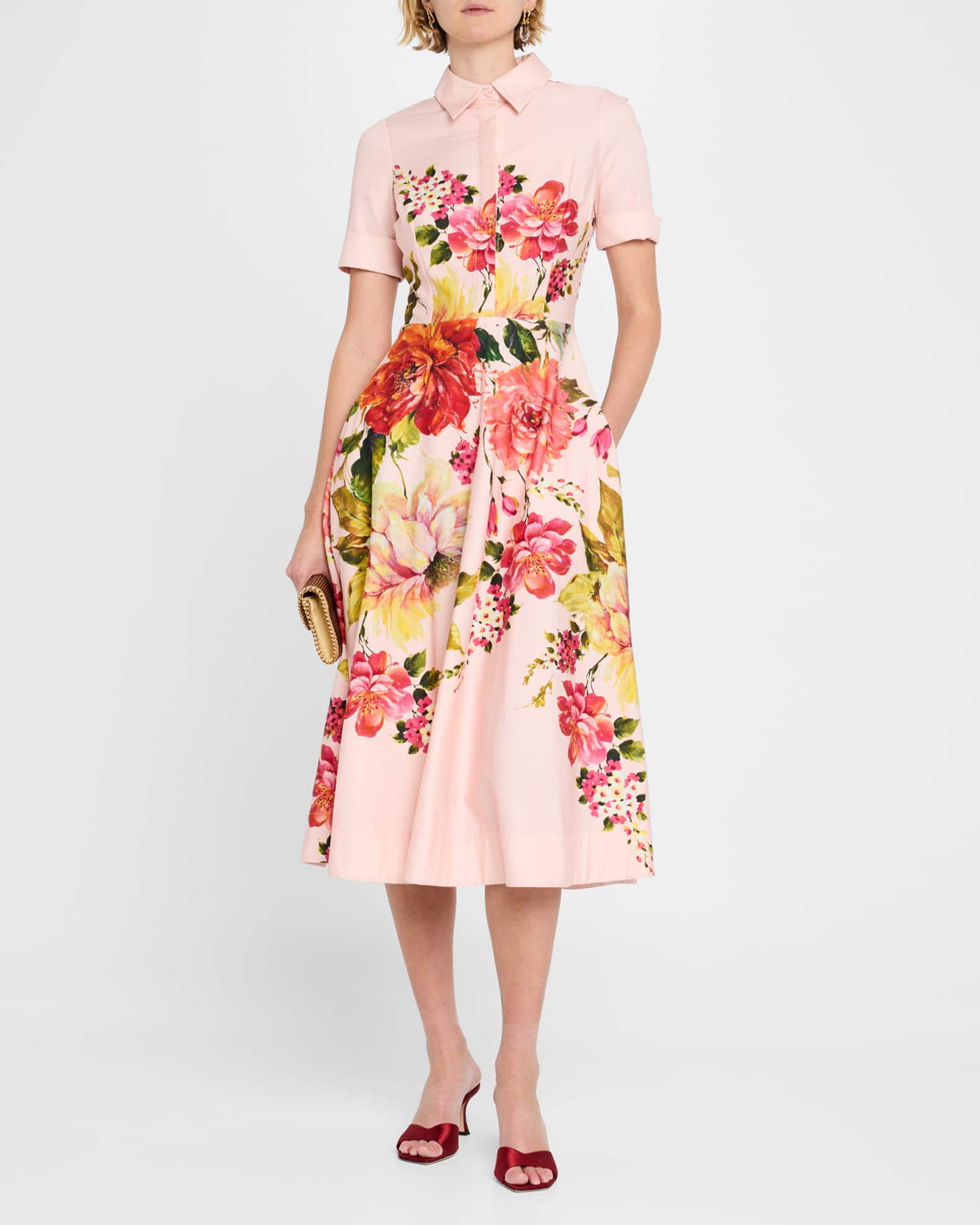 Floral-Print Fit-&-Flare Shirtdress 1