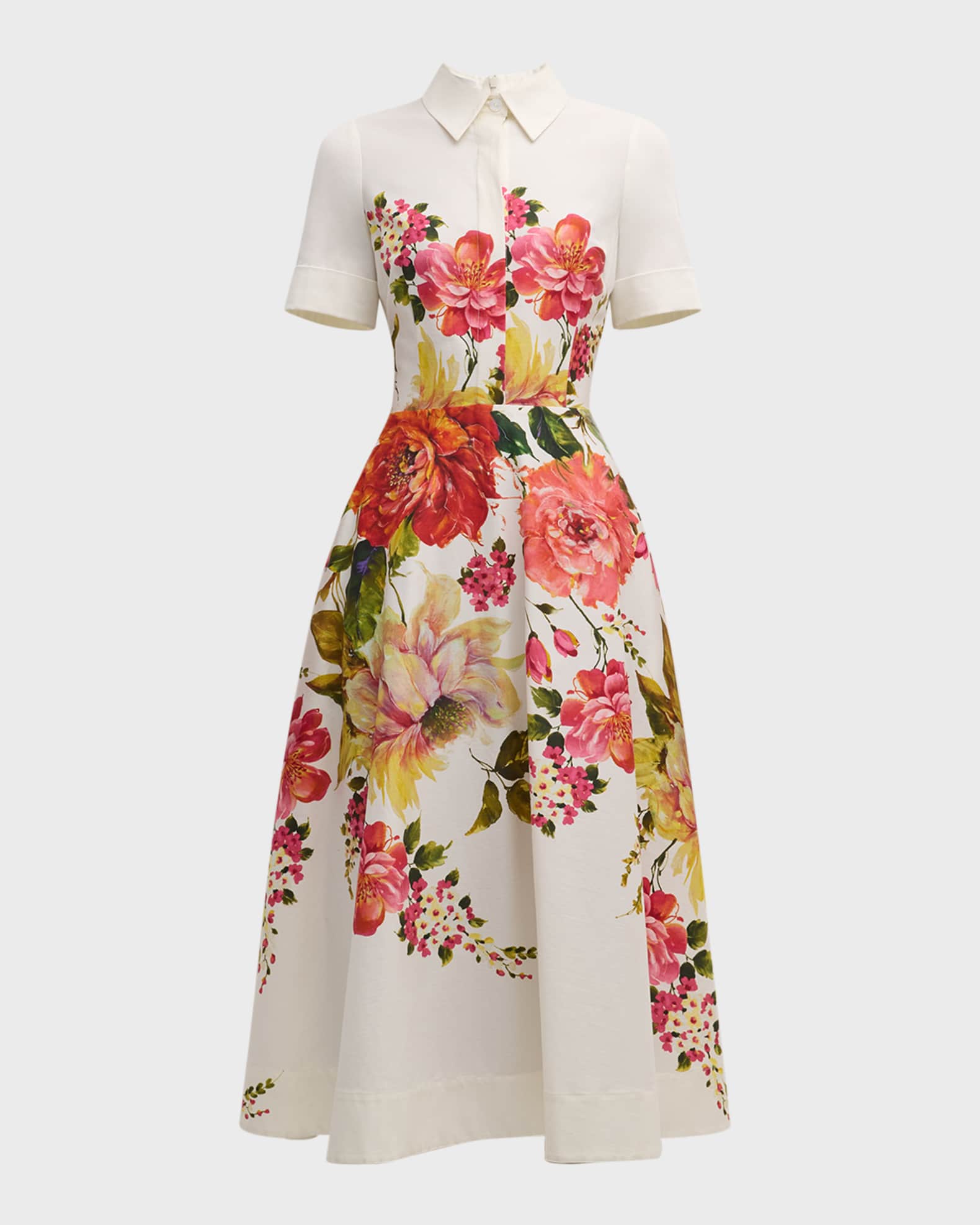 Floral-Print Fit-&-Flare Shirtdress 0