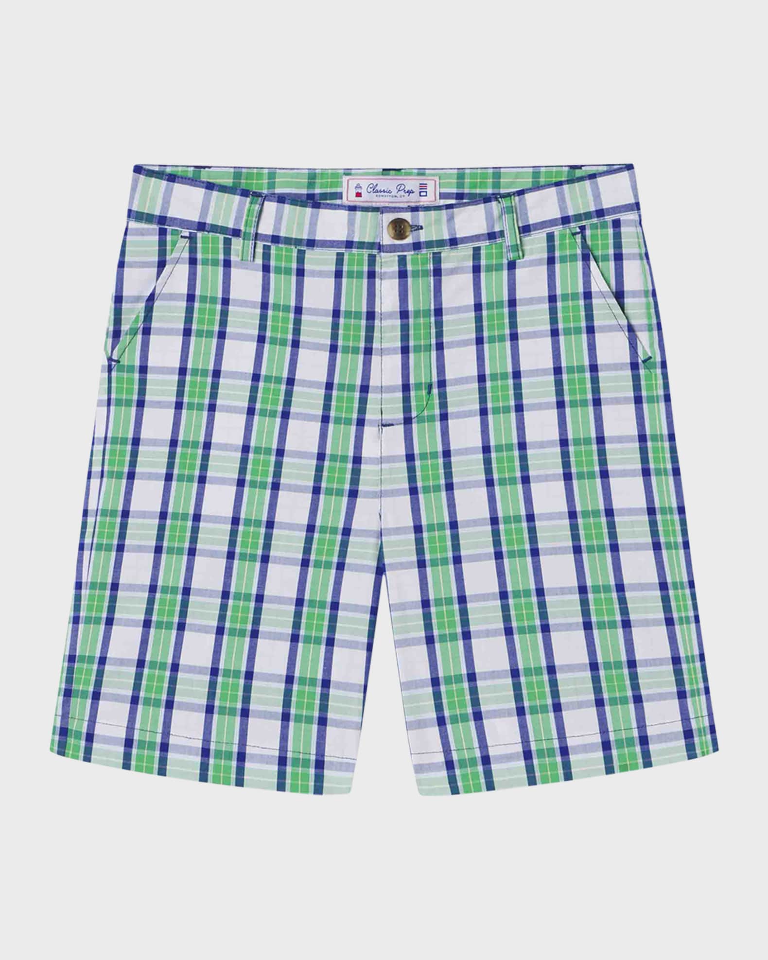 Classic Prep Childrenswear Boy's Hudson Plaid Poplin Shorts, Size 6-14