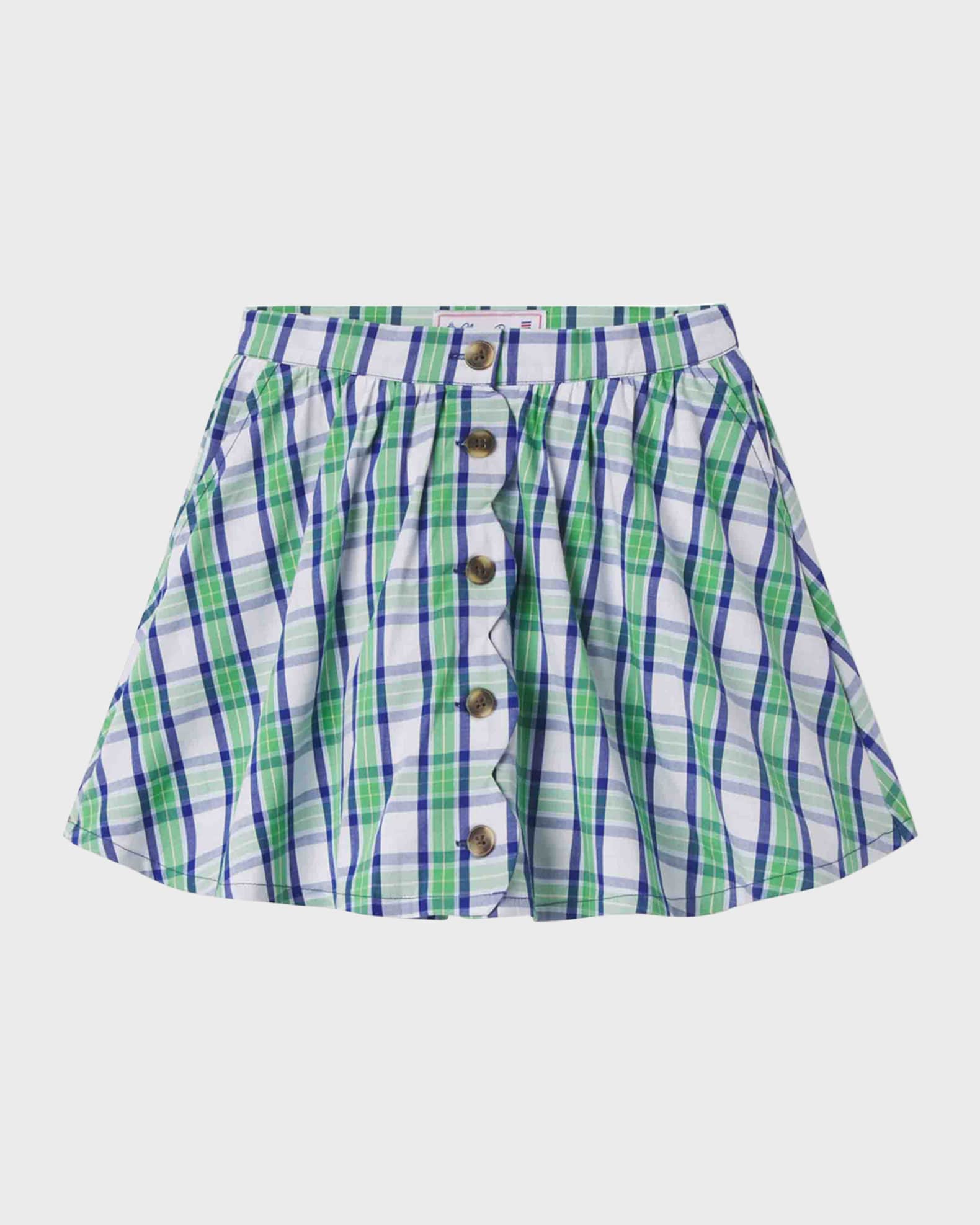 Classic Prep Childrenswear Girl's Audrey Scalloped Button Down Skirt, Size 2-12