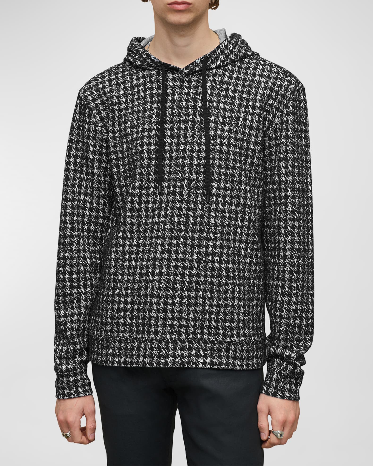 John Varvatos Men s Delancey Houndstooth Hoodie Neiman Marcus