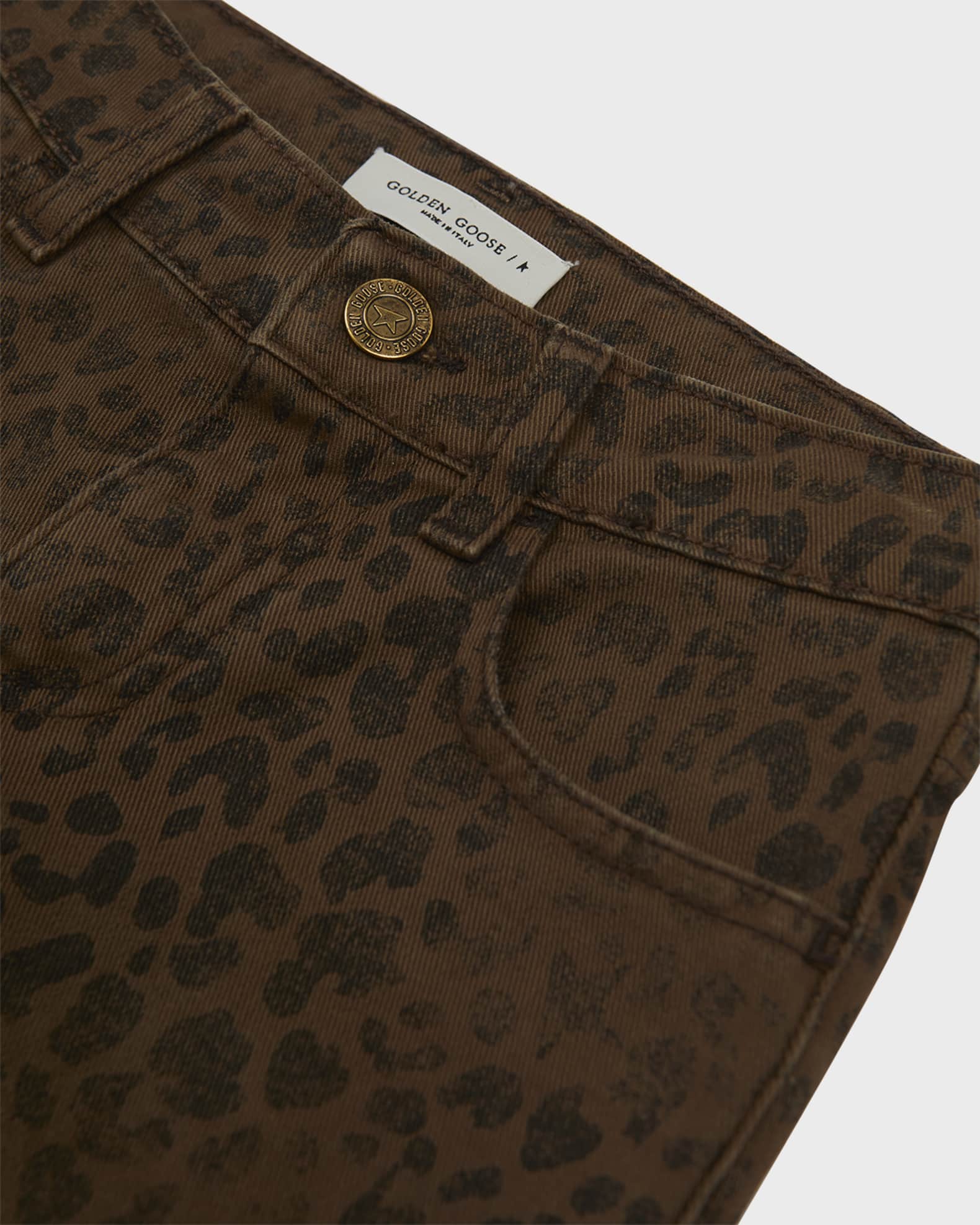 Faded leopard print jeans clearance