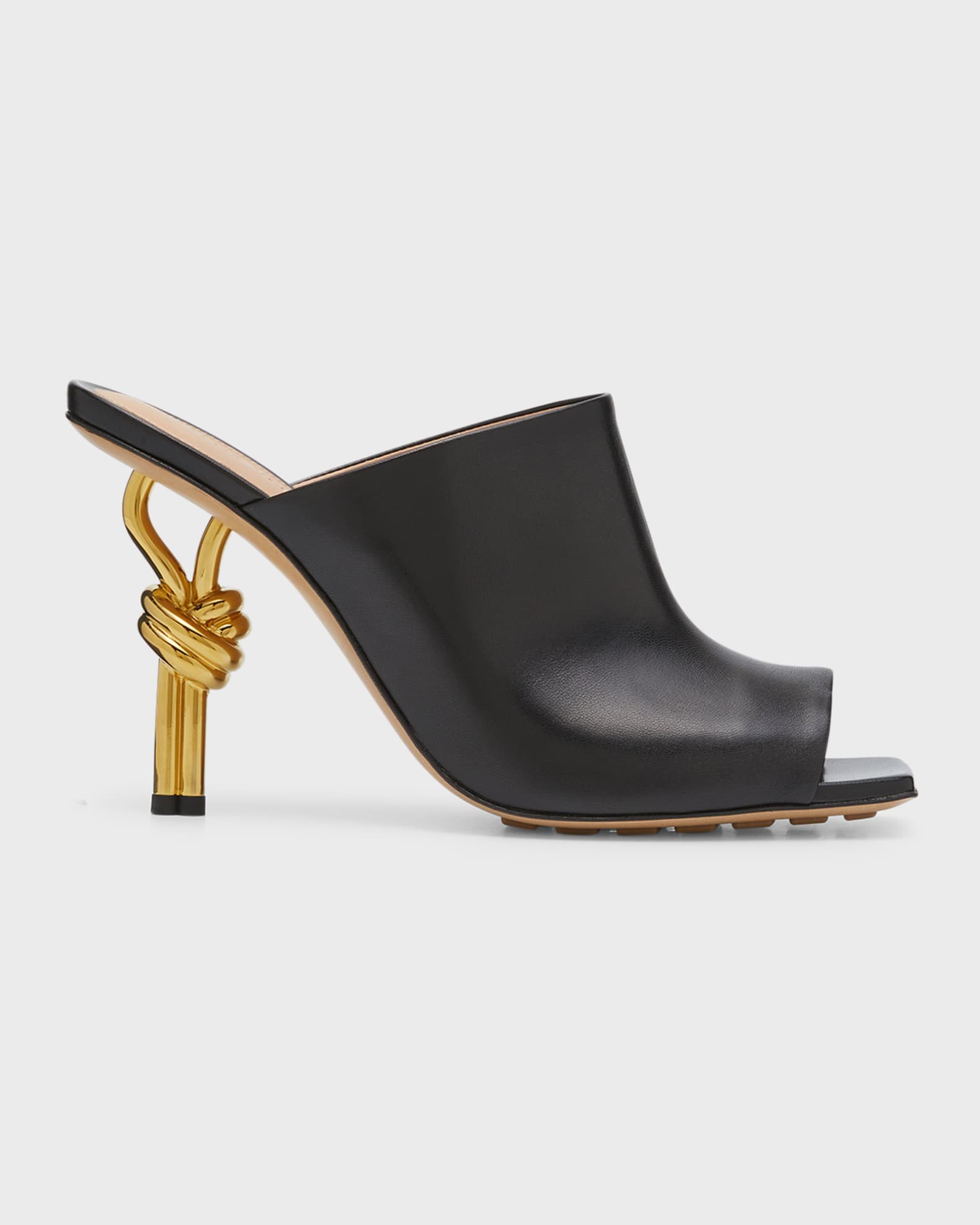 Bottega Veneta Knot Leather Heeled Sandals | Neiman Marcus