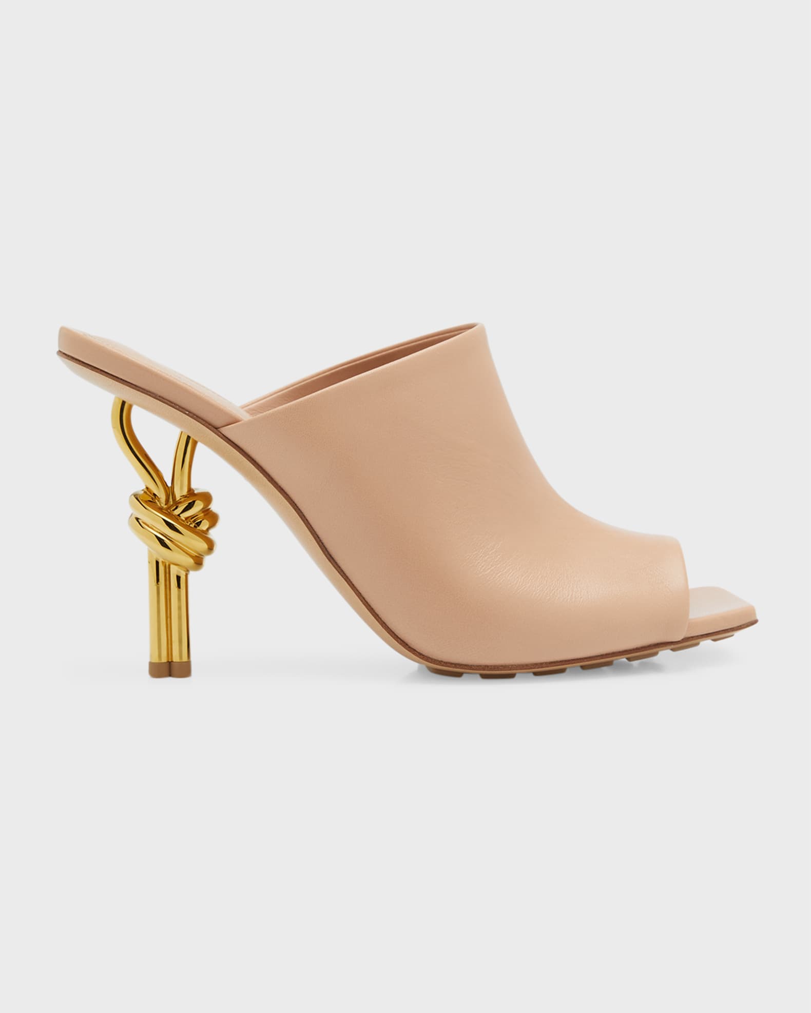 Bottega Veneta Knot Leather Heeled Sandals