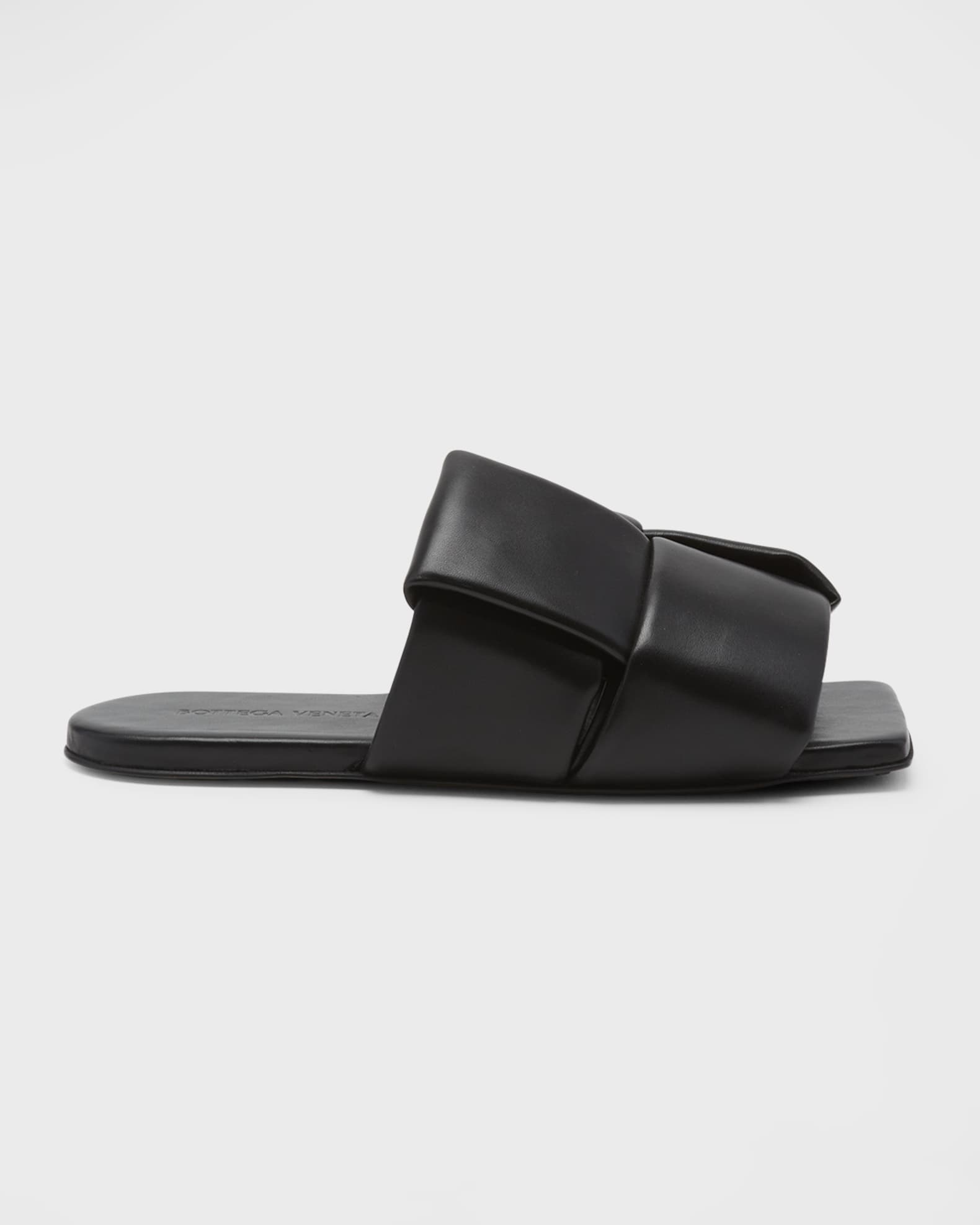 Bottega Veneta Patch Mule Woven Leather Flat Sandals | Neiman Marcus