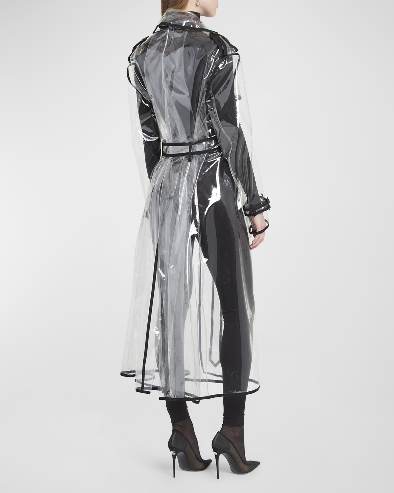 Dolce&Gabbana Light PVC Double-Breasted Trench Coat | Neiman Marcus