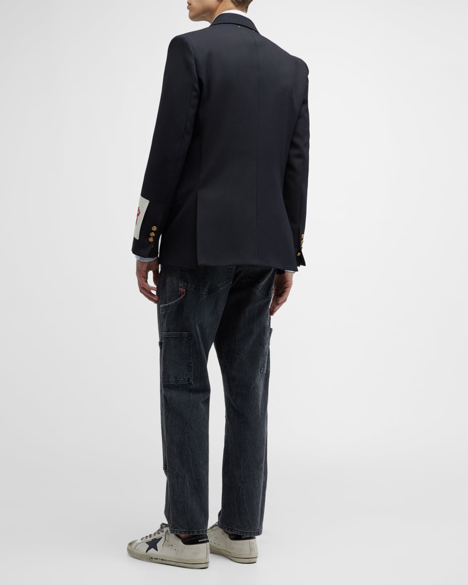 ジャケット Golden  BALZER DB WOOL GABARDINE Golden Goose Men's Double-Breasted Gabardine Blazer | Neiman
