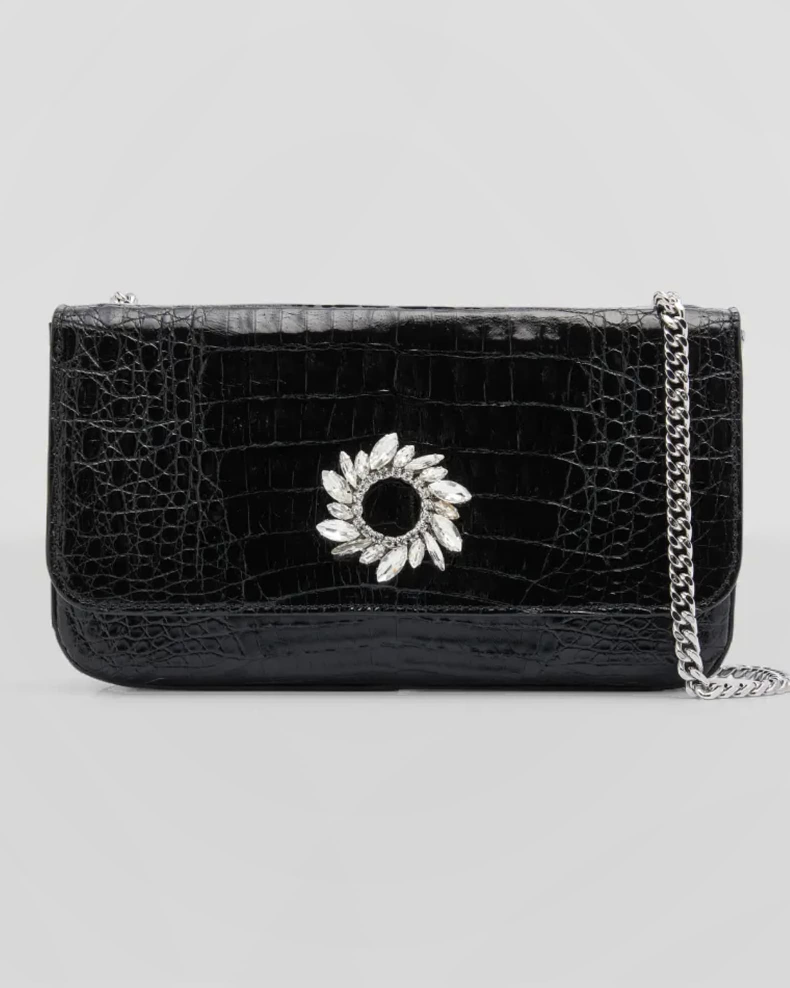 Maria Oliver Lauren Crystal Crocodile Crossbody Bag Neiman Marcus