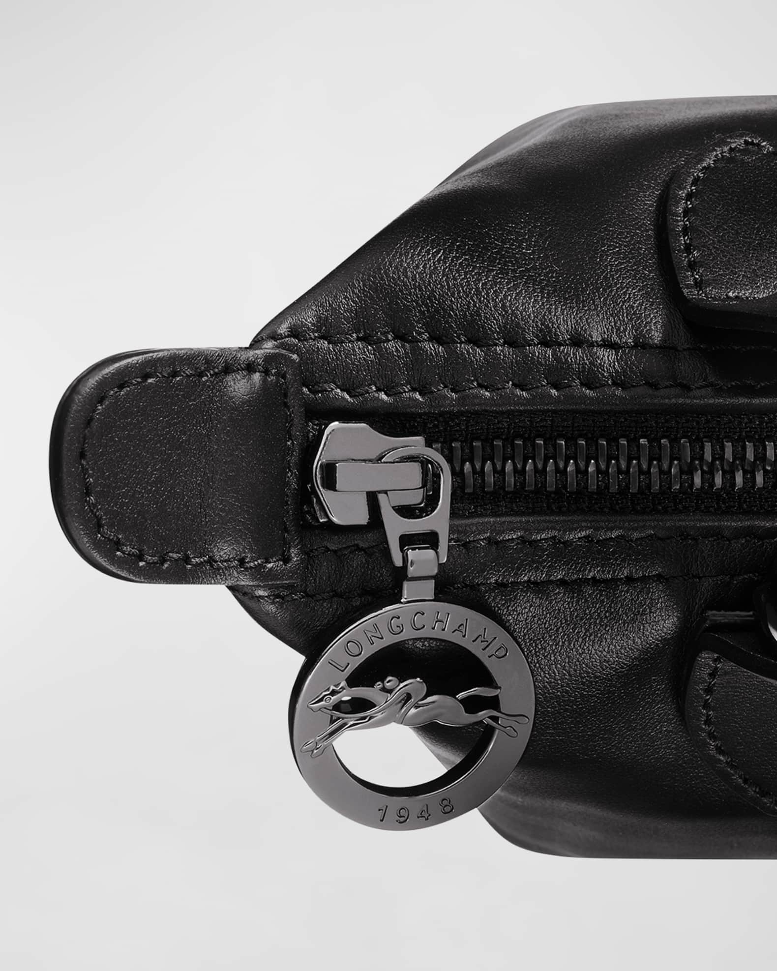 Shop Longchamp Le Pliage Cuir XS Top Handle Bag