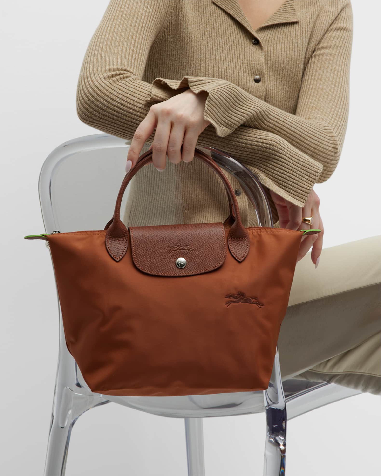 Longchamp Le Pliage Green Small TopHandle Bag Neiman Marcus