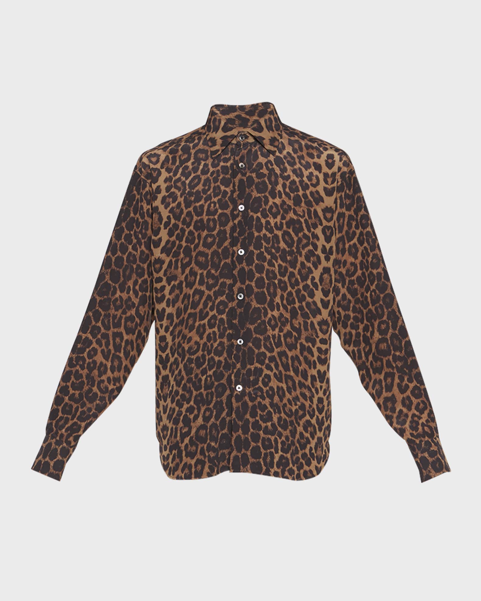 TOM FORD Men's Leopard-Print Relaxed Fit Sport Shirt | Neiman Marcus