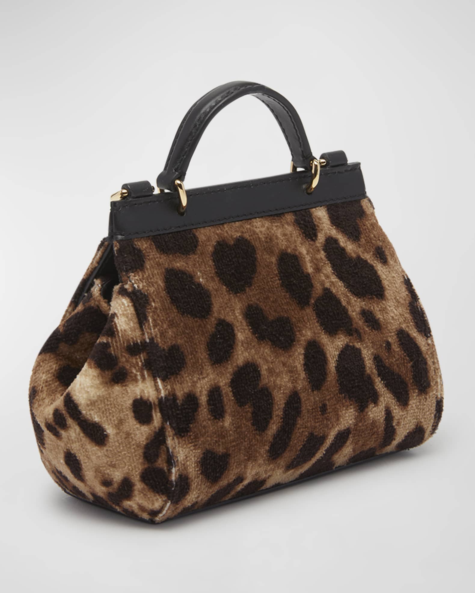 Dolce&Gabbana Girl's Sicily Faur-Fur Leopard-Print Satchel Bag | Neiman ...