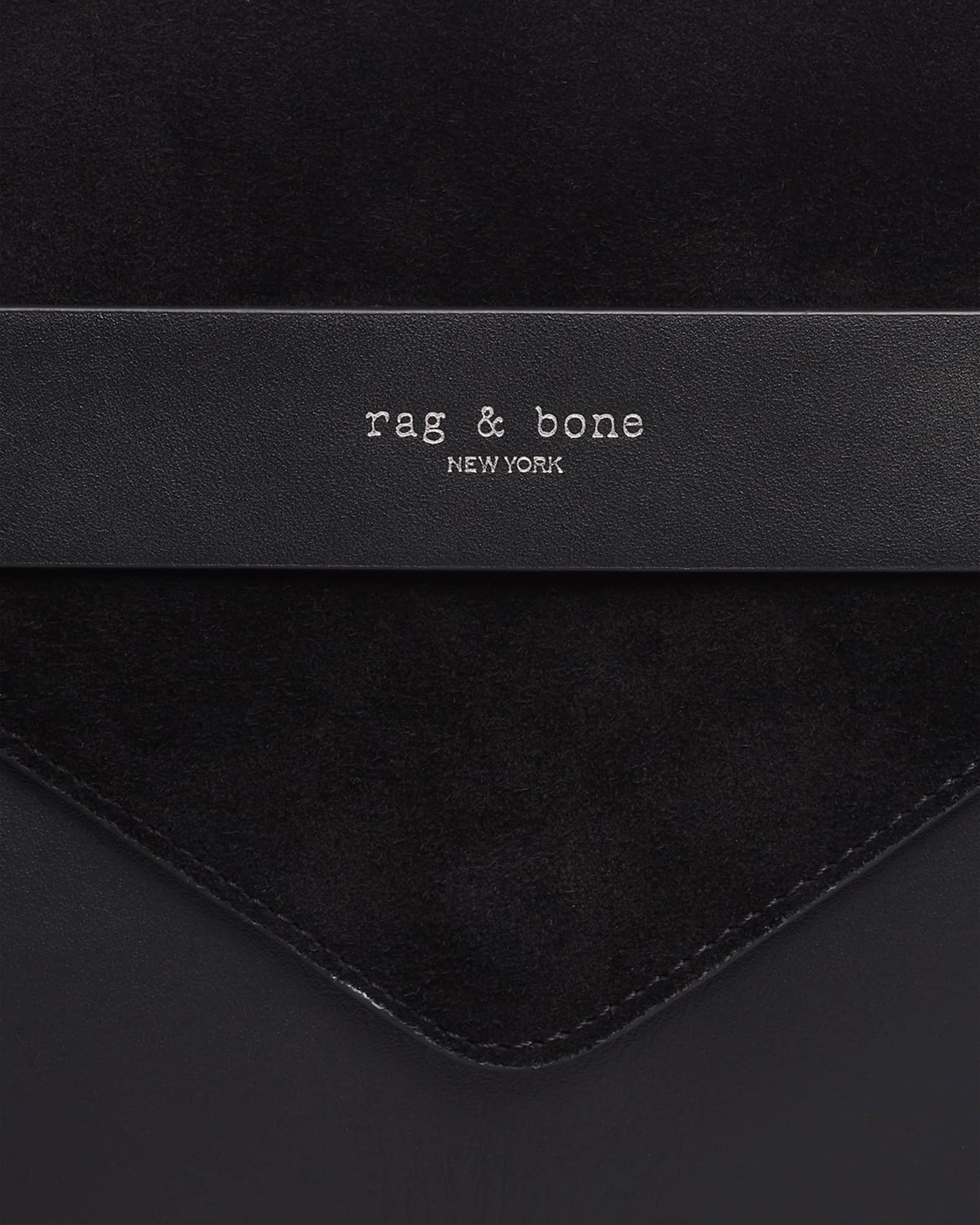 Rag & Bone Field Envelope Flap Suede Clutch Bag | Neiman Marcus