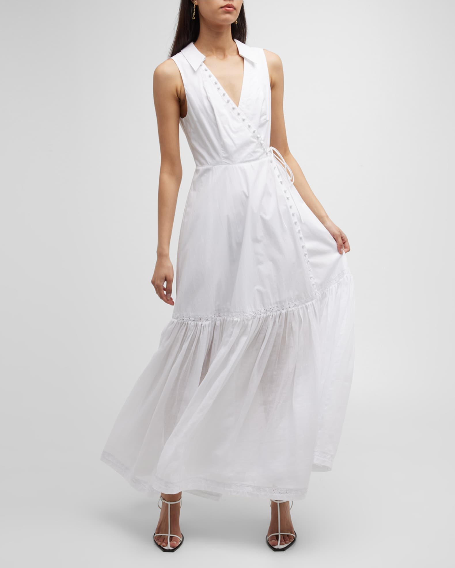 JOSLIN Camilla Sleeveless Button-Front Maxi Dress | Neiman Marcus