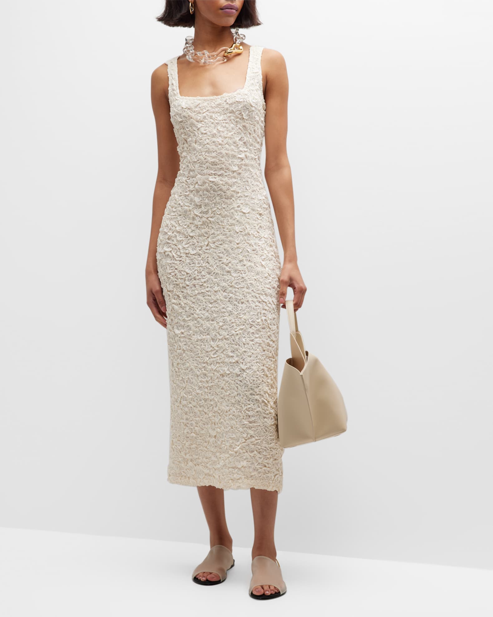 Mara Hoffman Sloan Sleeveless Midi Column Popcorn Dress | Neiman Marcus