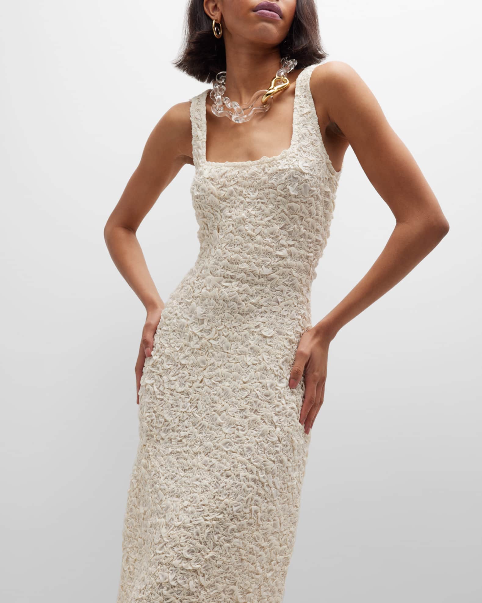 Mara Hoffman Sloan Sleeveless Midi Column Popcorn Dress Neiman Marcus