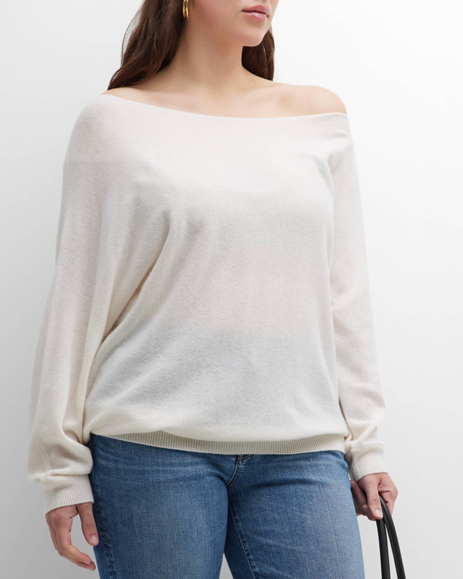 Minnie Rose Cashmere Off The Shoulder Top in Brown Sugar