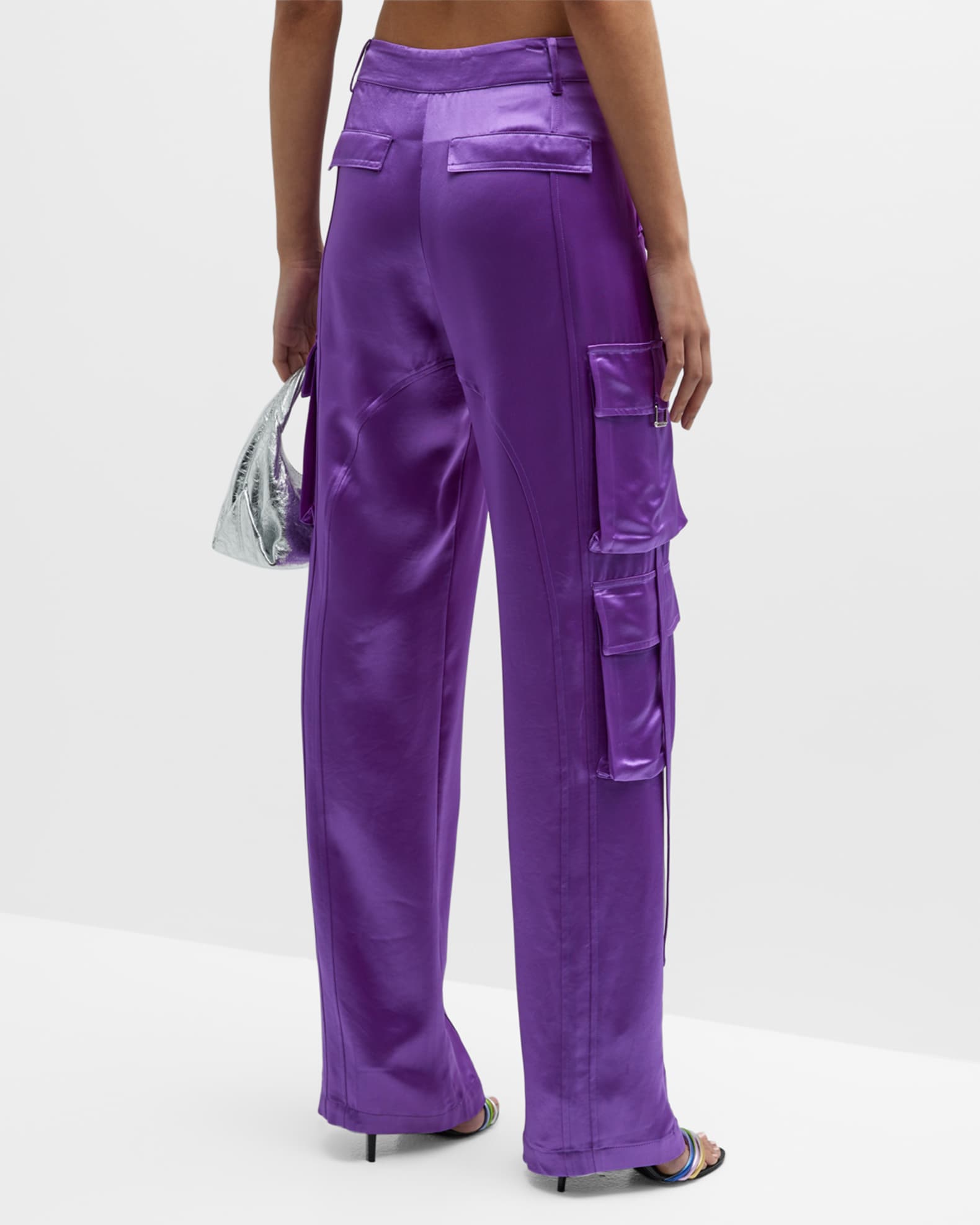 Retrofete André Satin Cargo Pants Neiman Marcus