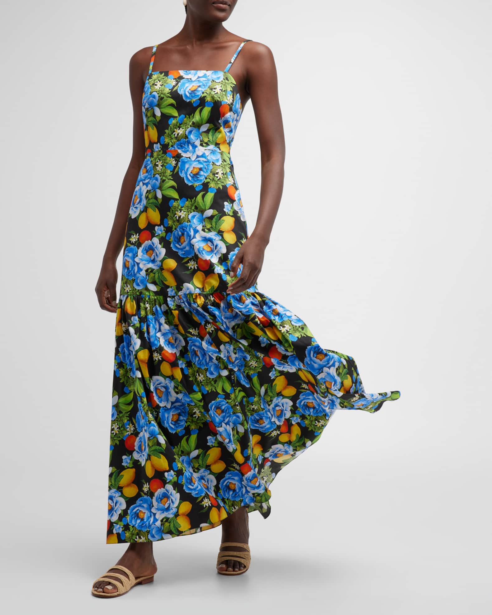 Borgo de Nor Cordiela Formfitting Cotton Poplin Maxi Dress | Neiman Marcus