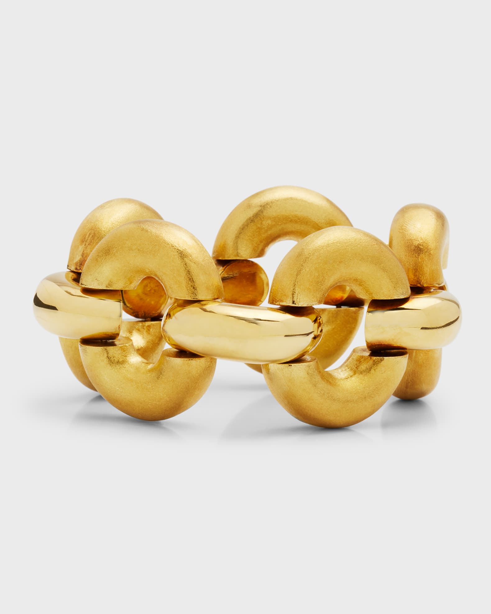 18K Yellow Gold Gauge Tubular Link Semi-Flex Bracelet 0