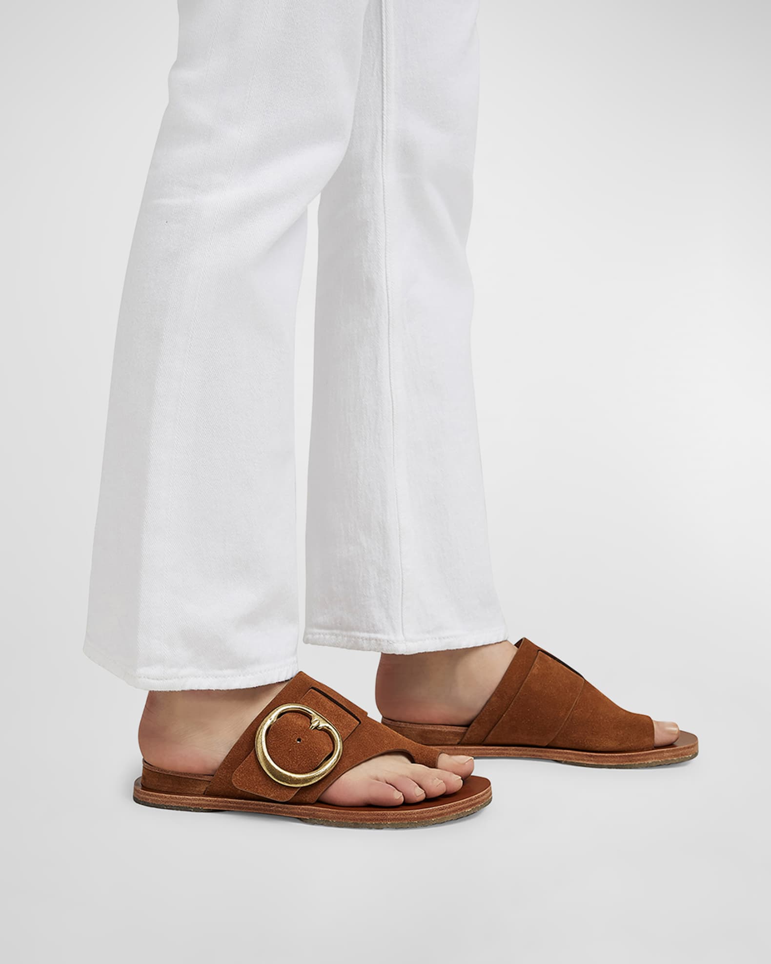Rag & Bone Beau Suede Buckle Slide Sandals Neiman Marcus
