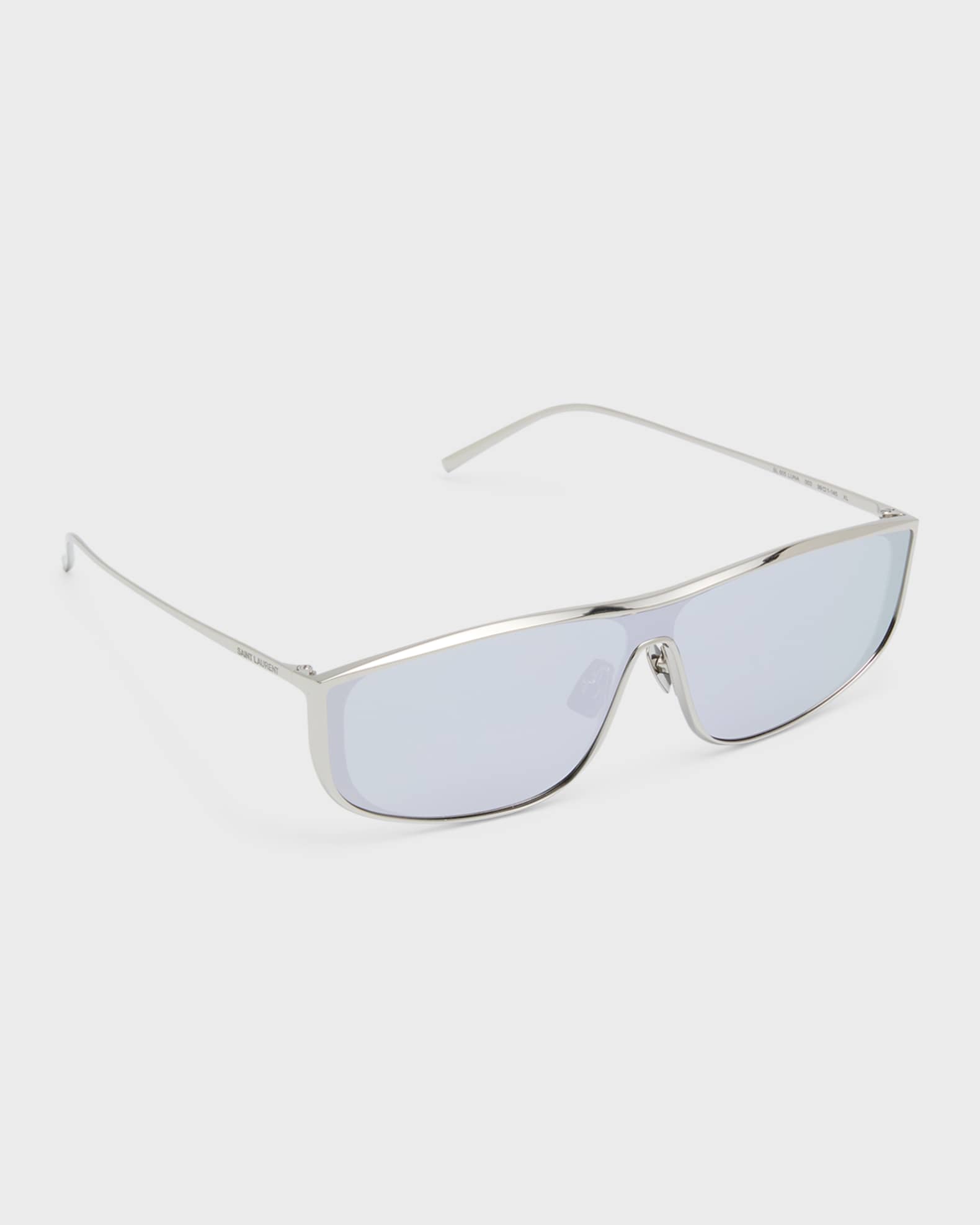 Saint Laurent Eyewear Straight Top Bar Oval Lens Sunglasses