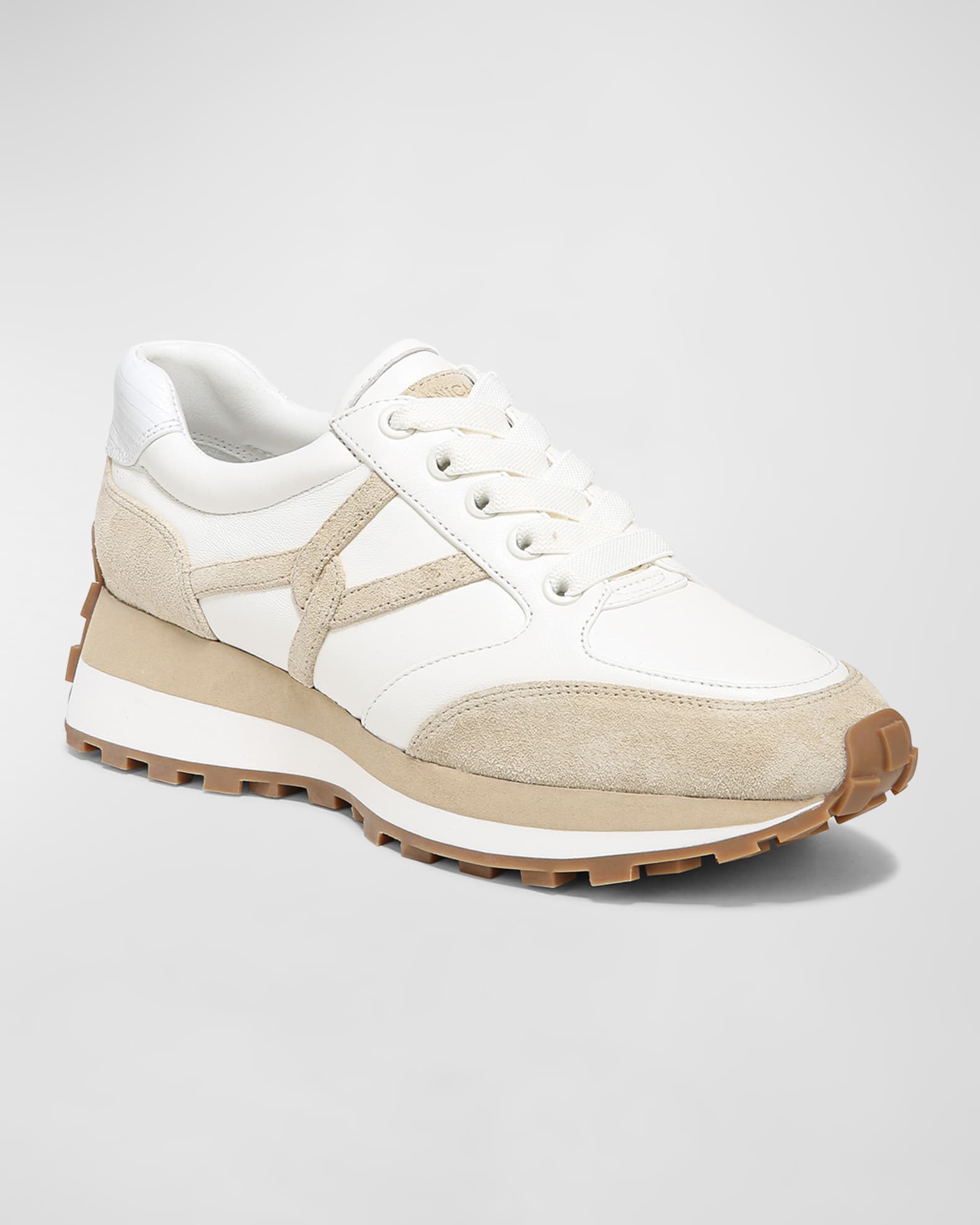 Valentina Mixed Leather Retro Sneakers 1