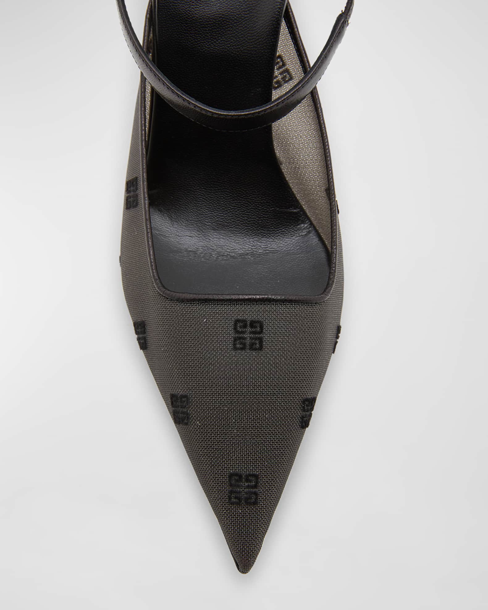 Louis Vuitton Black Logo Mesh Heels