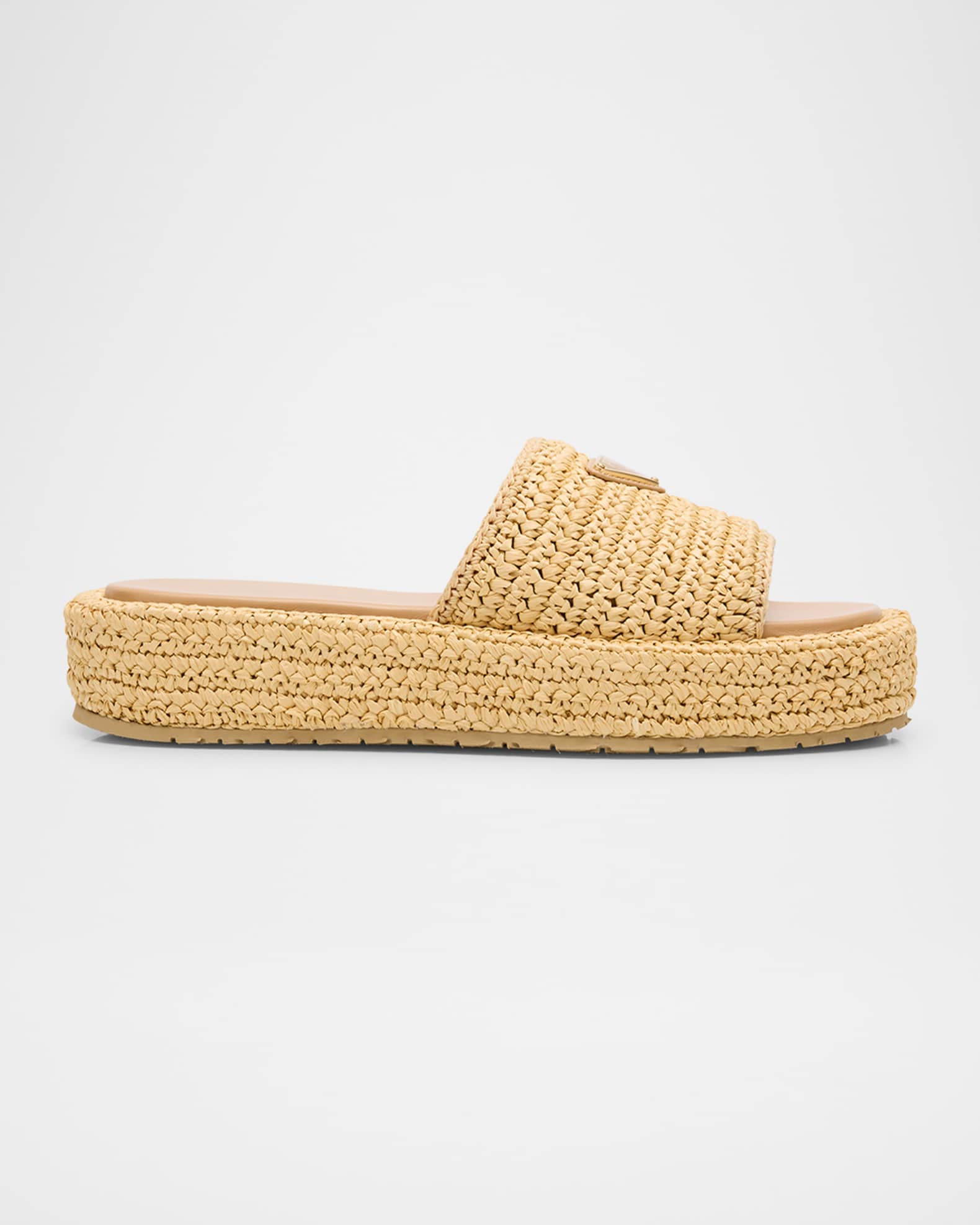 Raffia Single-Band Platform Slides 0