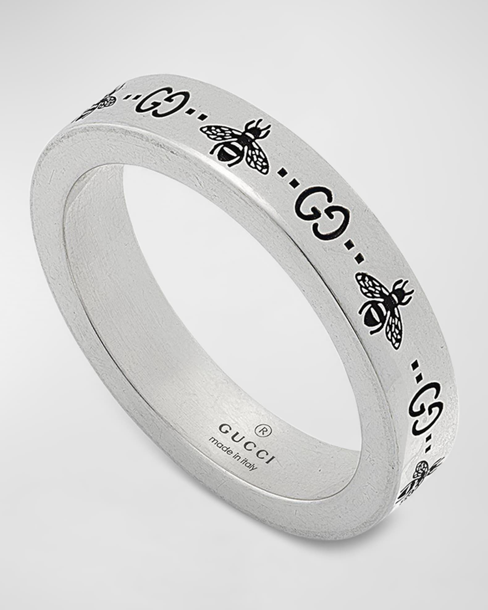 Men's GG and Bee Band Ring, 4mm 0