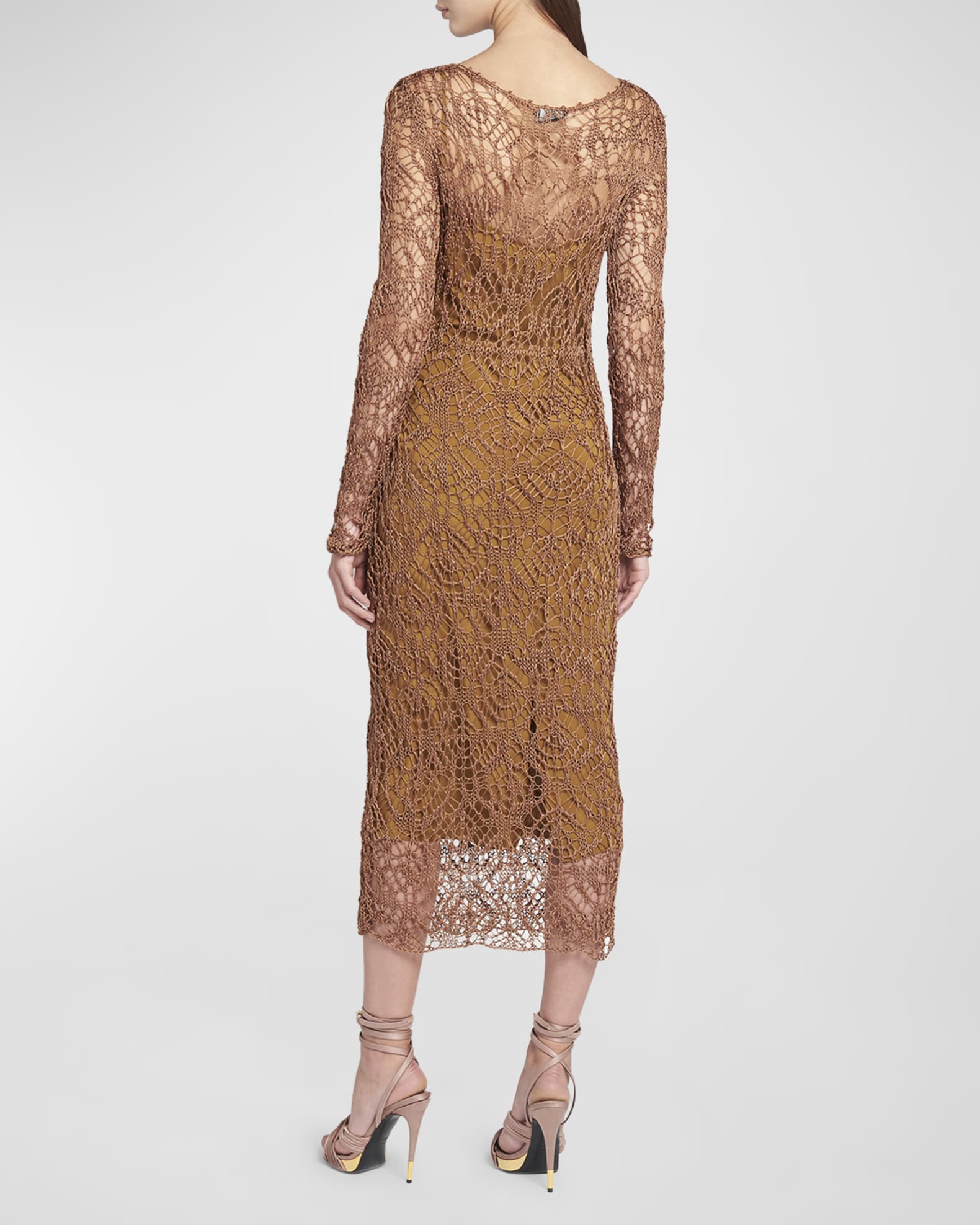 TOM FORD Fine Lace-Knit Midi Dress | Neiman Marcus