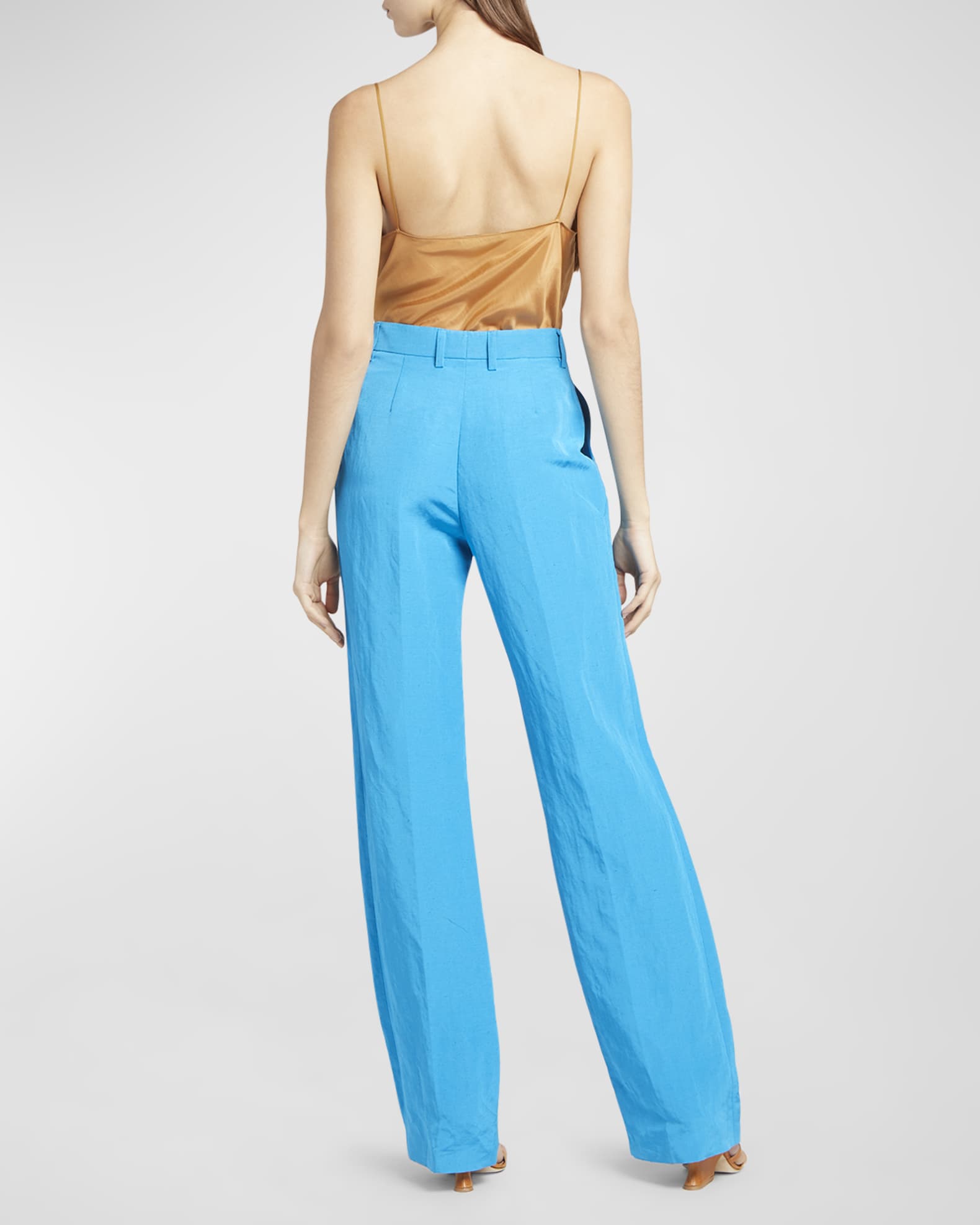 Alberta Ferretti Women's Satin Trousers Purple
