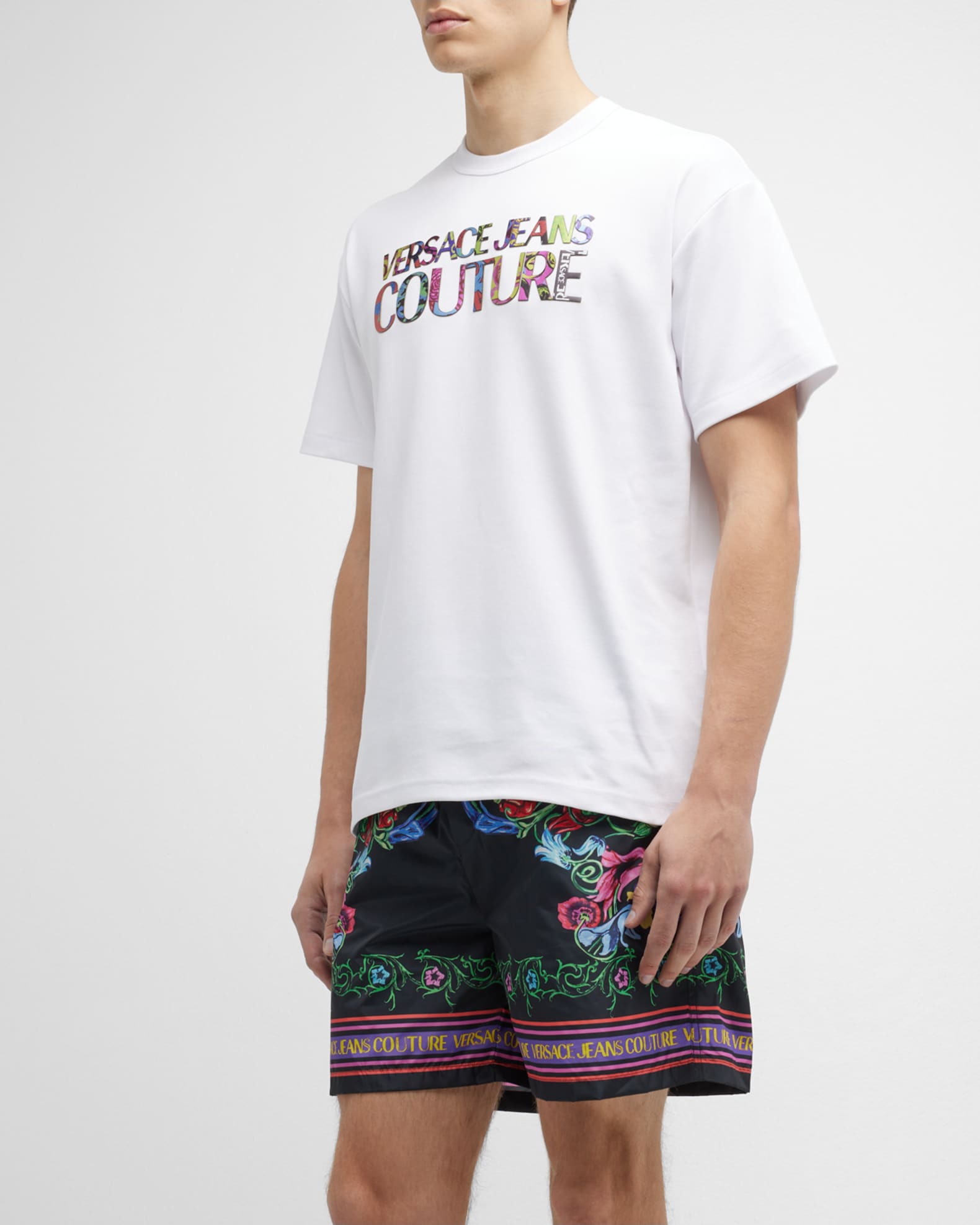 appel solide hoesten Versace Jeans Couture Men's Multicolor Logo Tee | Neiman Marcus