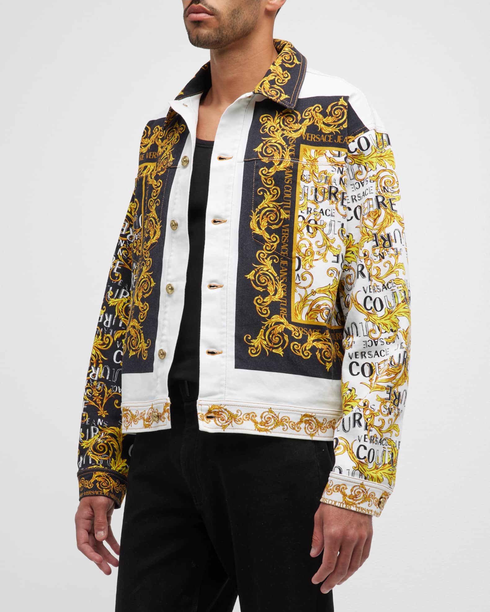 Versace Jeans Couture Men's Logo Couture Denim Jacket Neiman Marcus