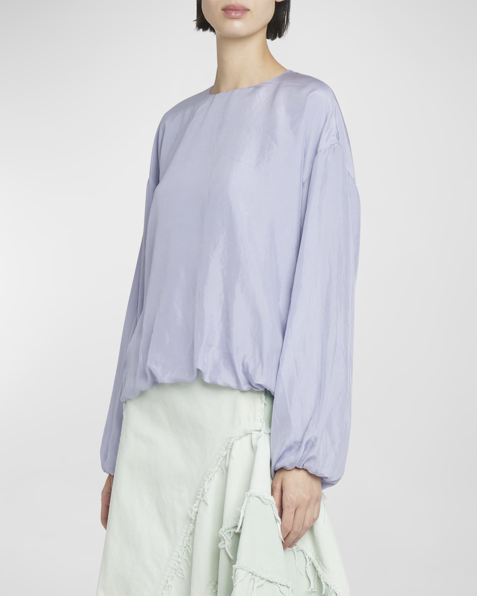 Dries Van Noten Capo Gathered Silk Blouse | Neiman Marcus