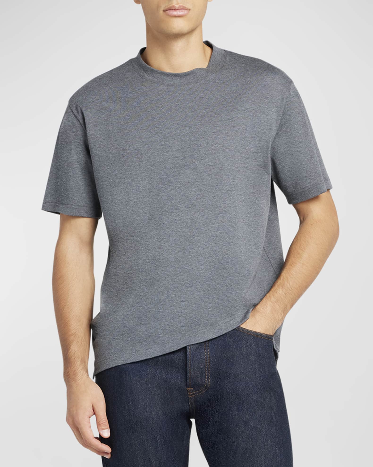 ロロ・ピアーナ　Tシャツ Loro Piana Men's Jersey Cotton Crewneck T-Shirt | Neiman Marcus